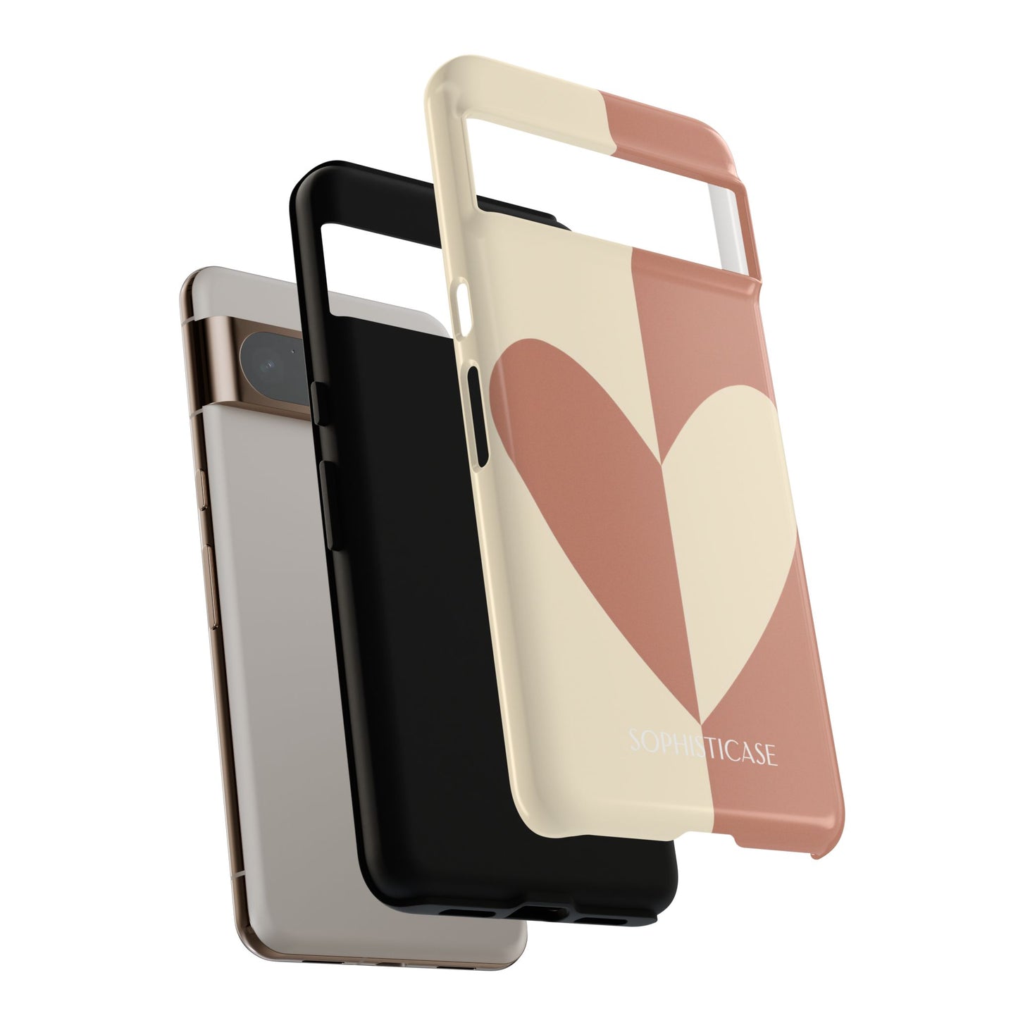 Be Mine in Brown and Cream - Drop Proof Phone Case for Google Pixel - Sophisticase