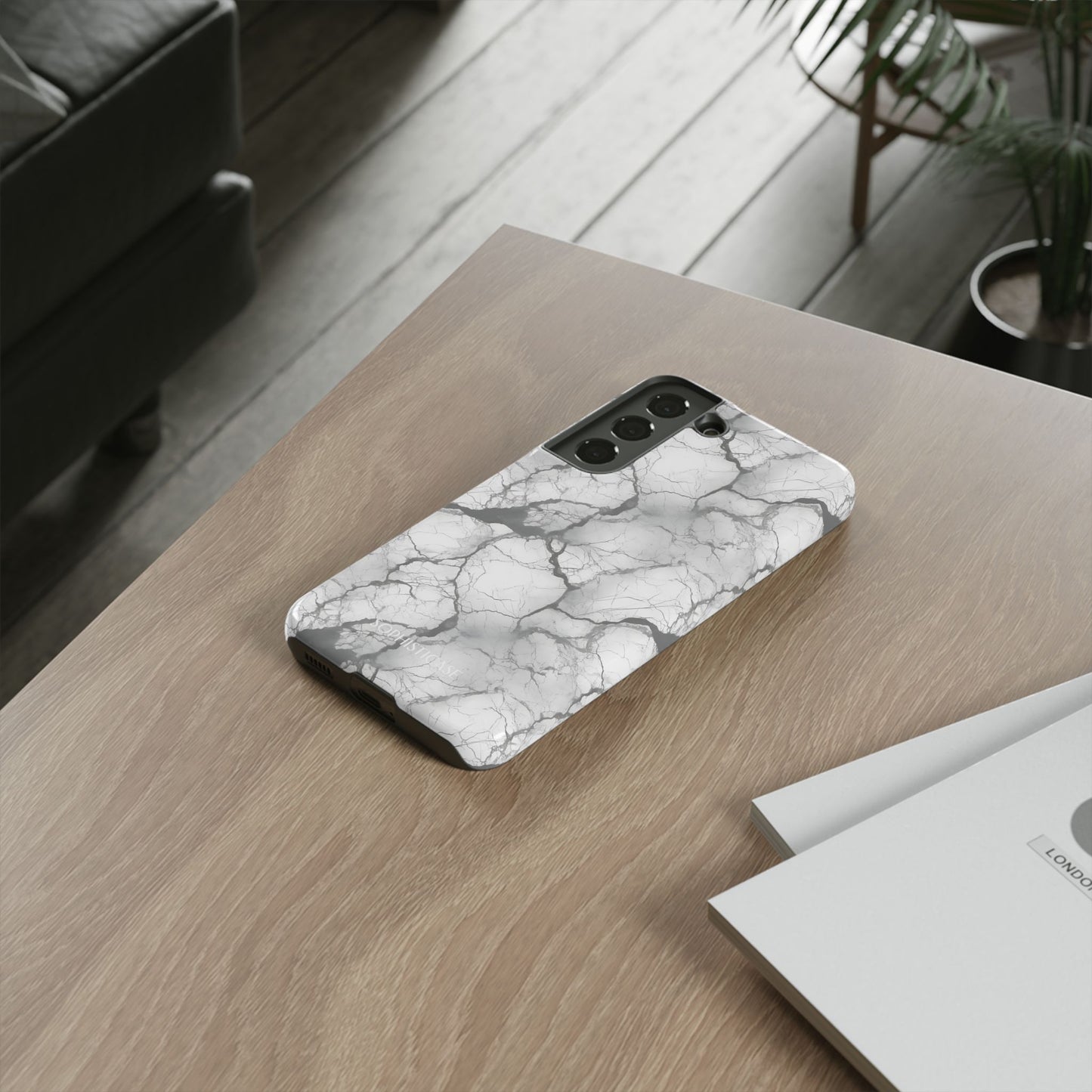 Marble Opulence in Charcoal Grey - Tough Phone Case