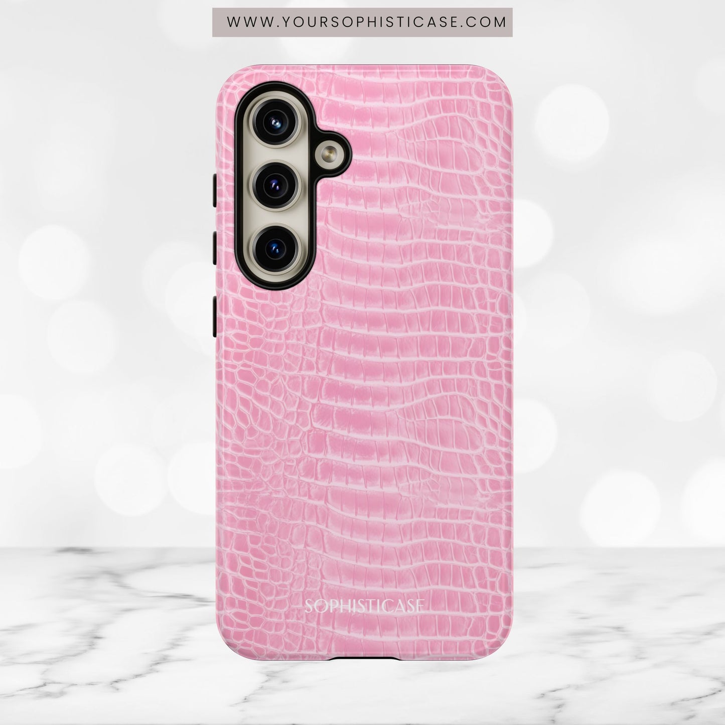 Luxe Leather in Pink - Tough Phone Case