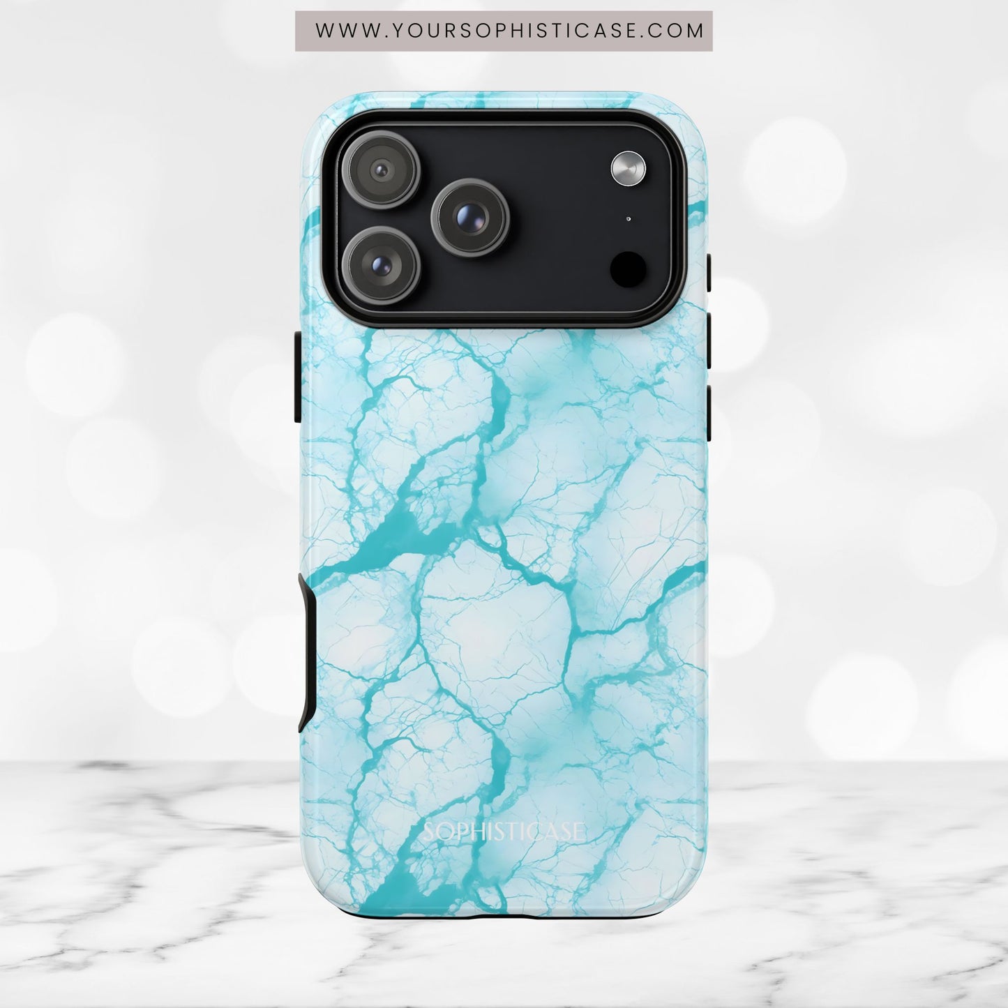 Marble Opulence in Aqua - iPhone Case