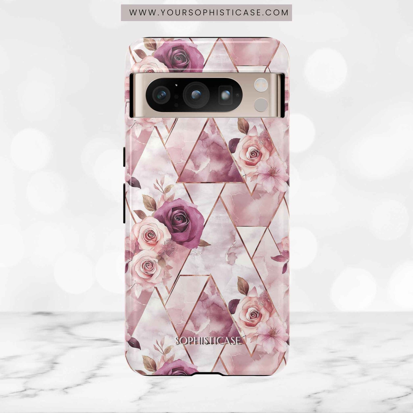 Royal Floral in Plum Chevron - Tough Phone Case