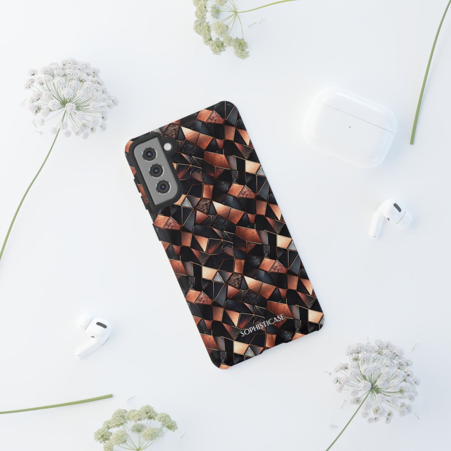Rose' Runway in Noir Mosaic - Tough Phone Case