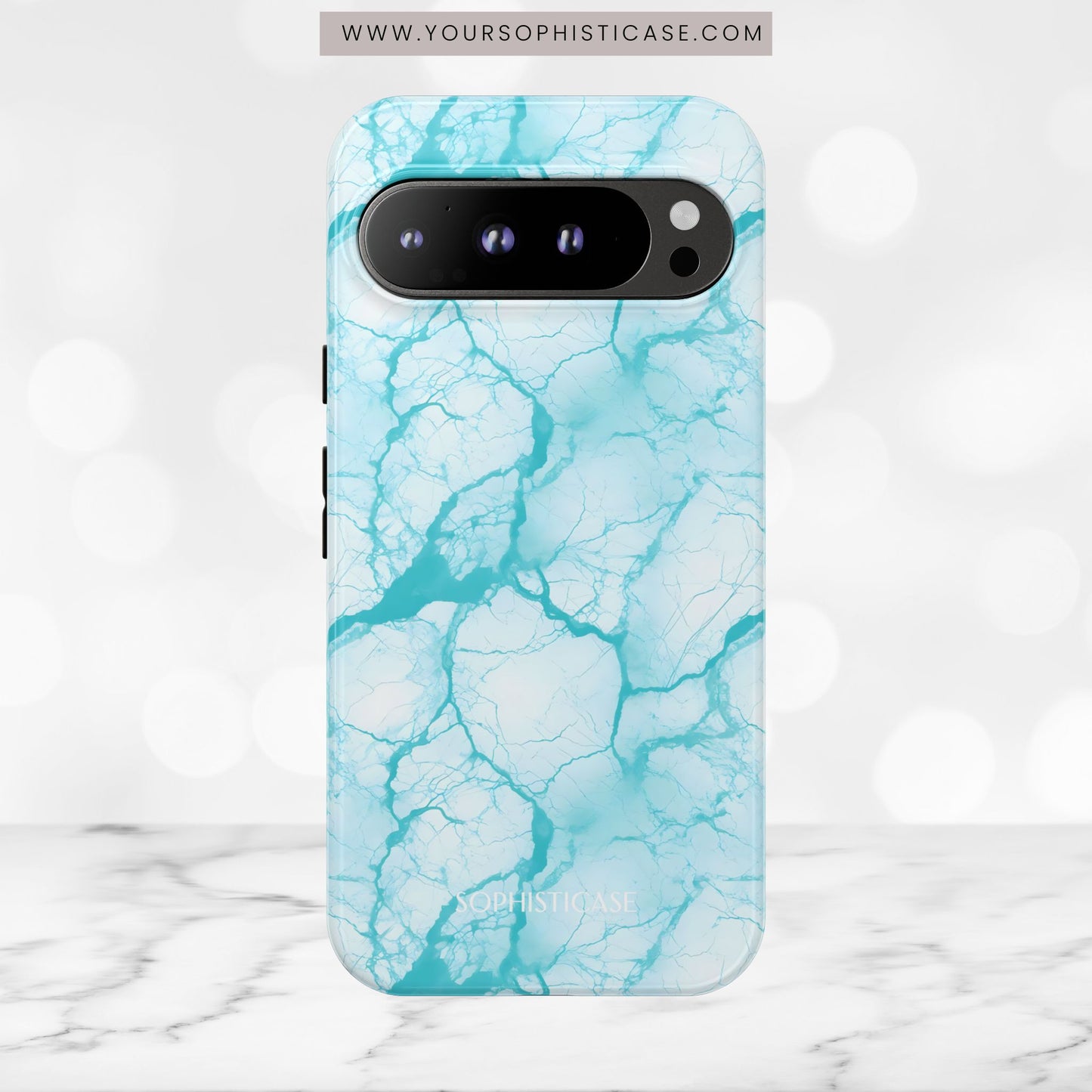 Marble Opulence in Aqua - Tough Phone Case