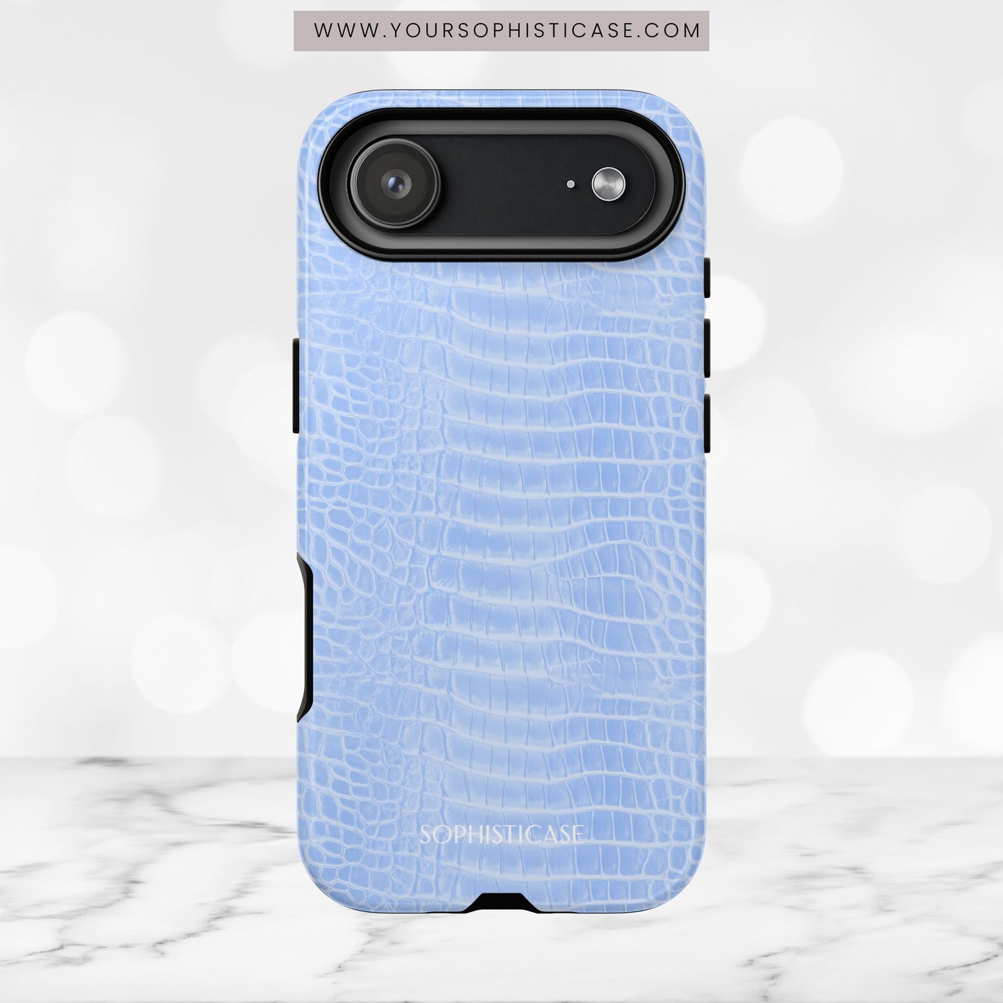 Luxe Leather in Blue - iPhone Case