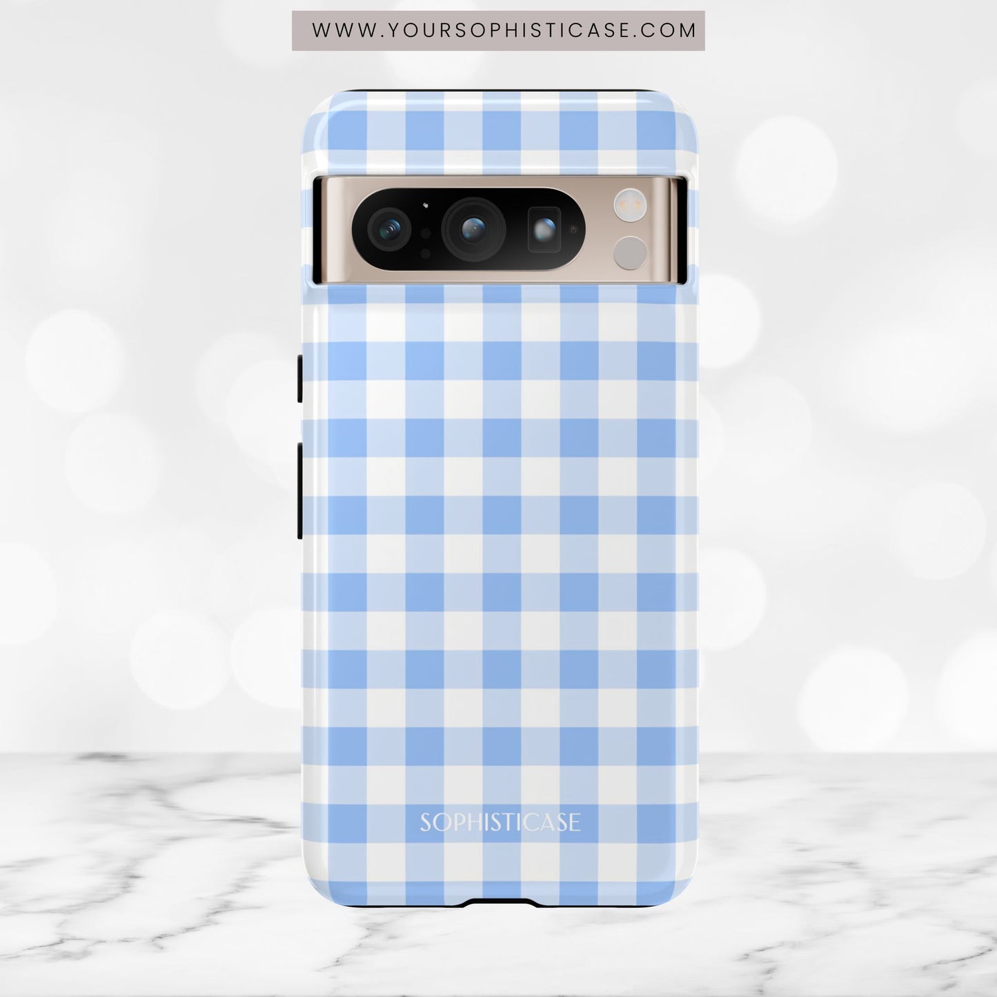 Gingham in Blue - Tough Phone Case