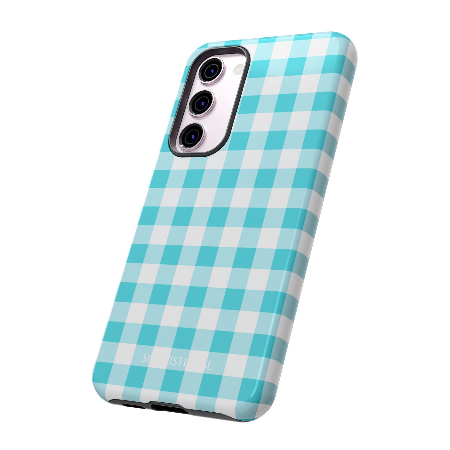 Gingham in Aqua - Samsung Galaxy Case