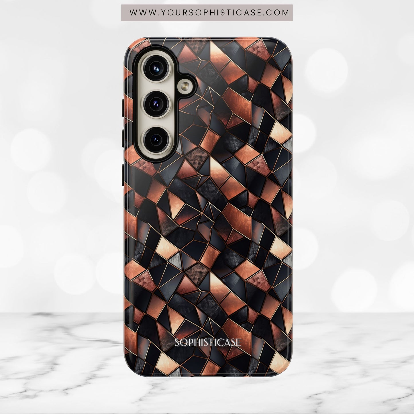Rose' Runway in Noir Mosaic - Tough Phone Case