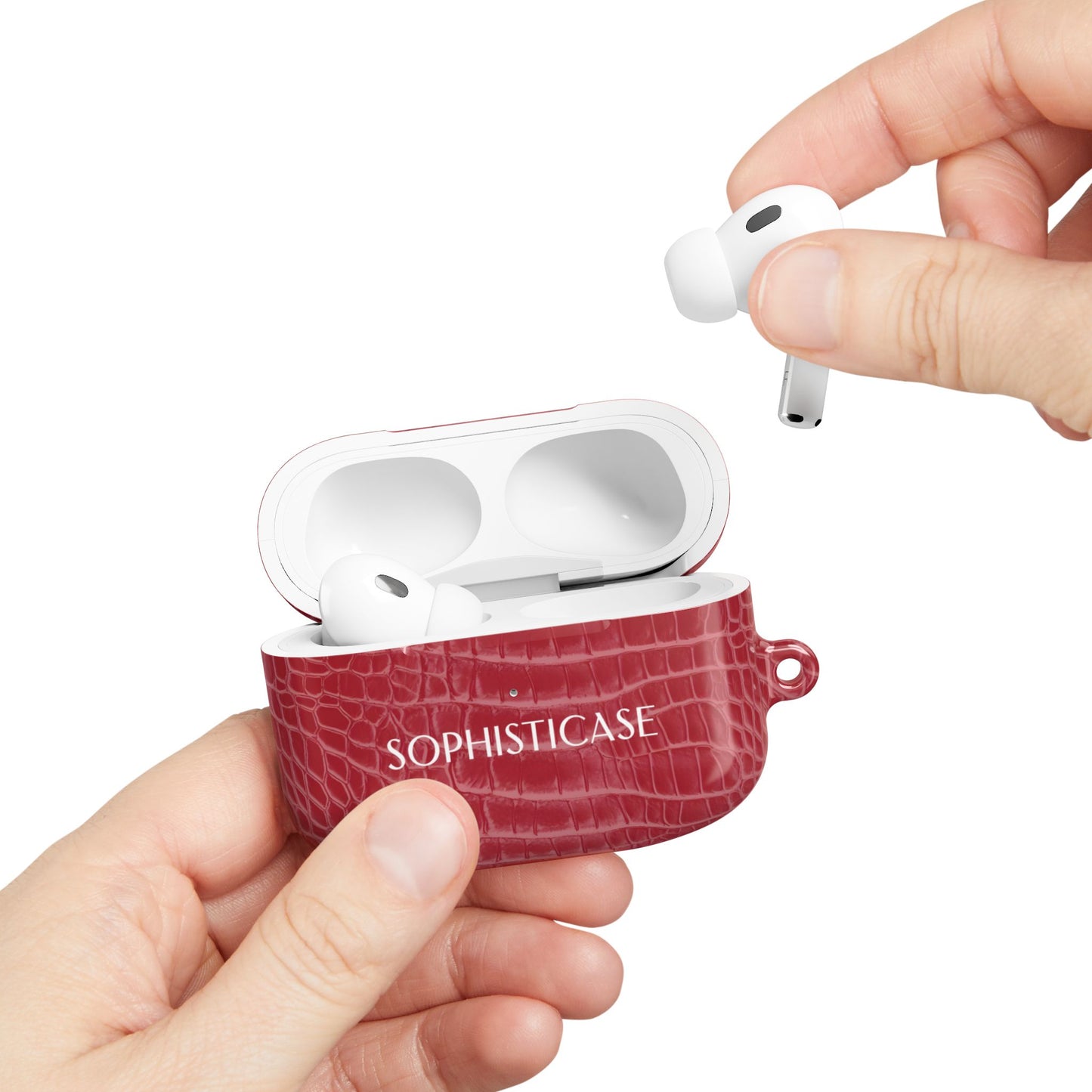 AirPod Cases - Luxe Leather in Cherry Red