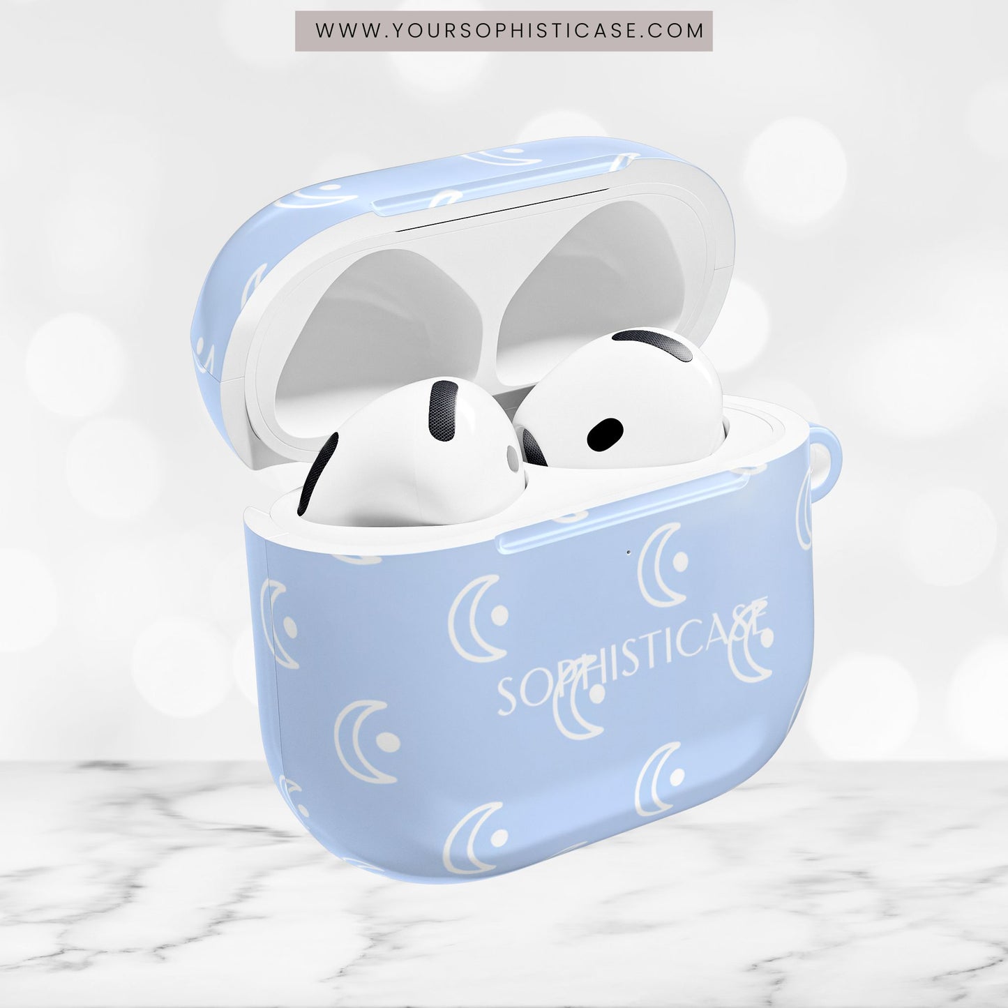 AirPod Cases - Moon Phase in Baby Blue