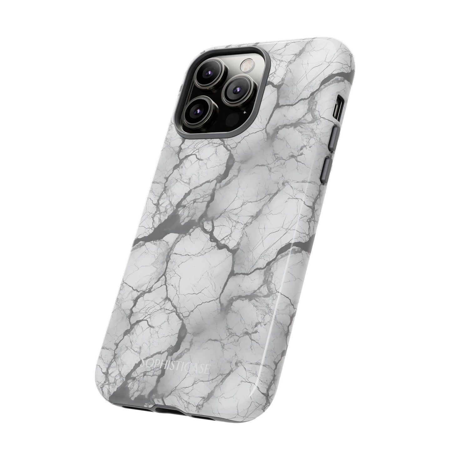 Marble Opulence in Charcoal Grey - iPhone Case