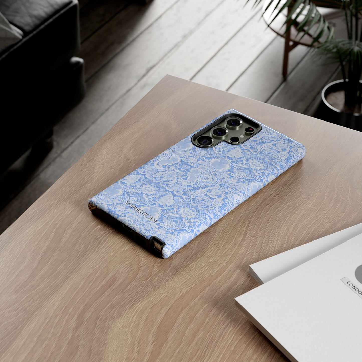 Luxe Lace in Blue - Tough Phone Case
