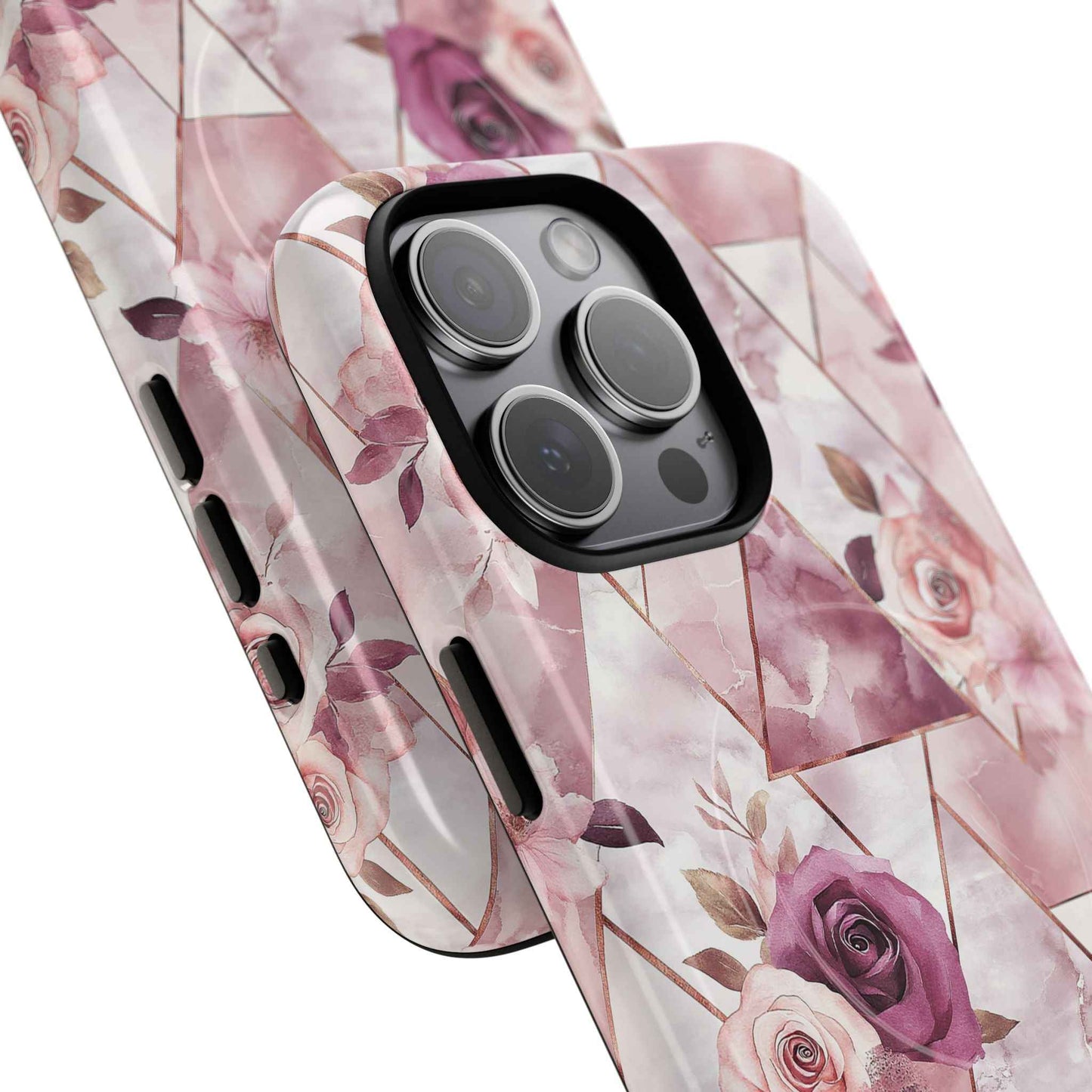 Royal Floral in Plum Chevron - iPhone Magsafe Case