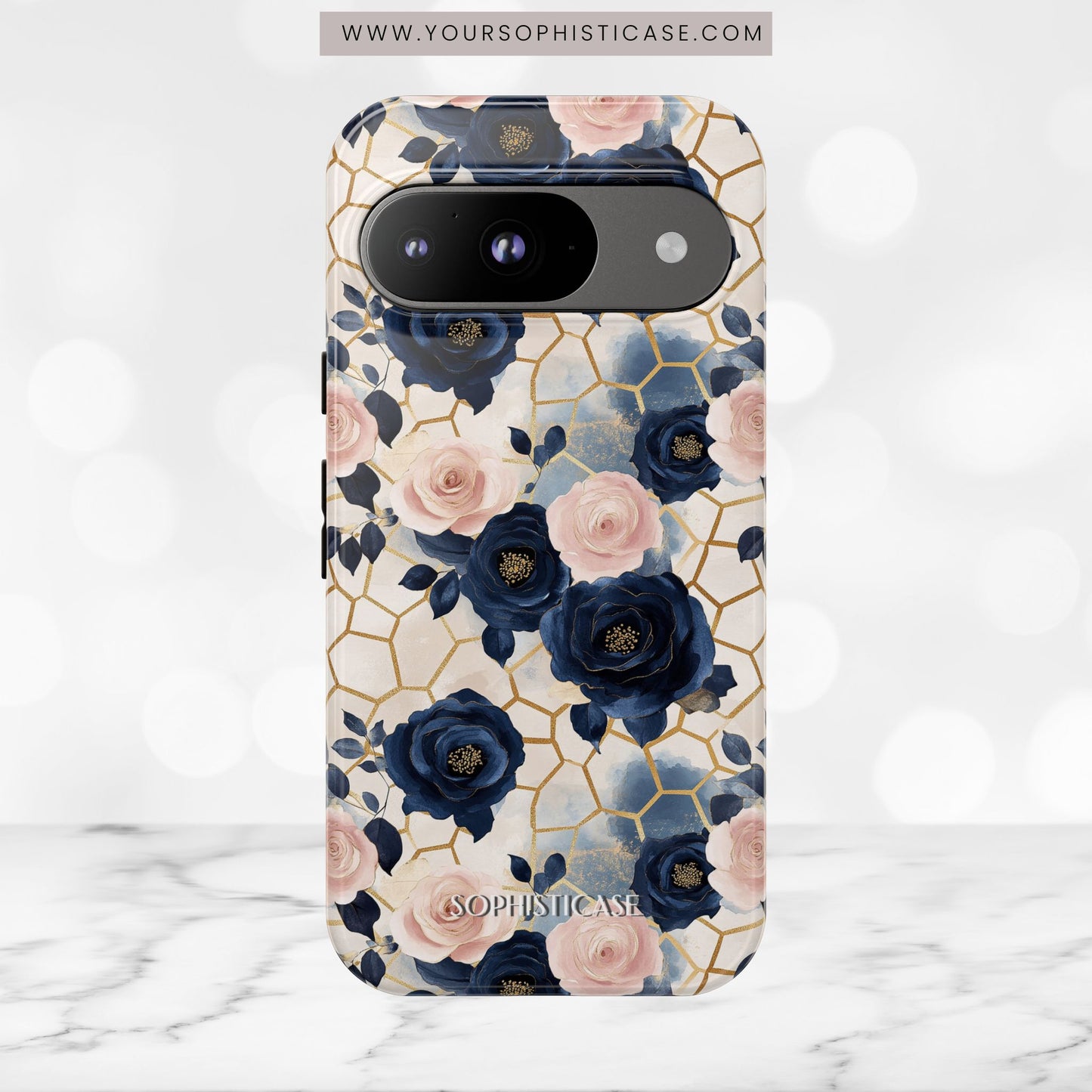 Royal Floral in Navy Hive - Tough Phone Case