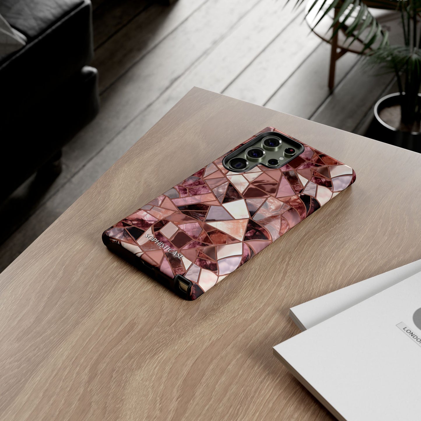 Rose' Runway in Merlot Mosaic - Tough Phone Case