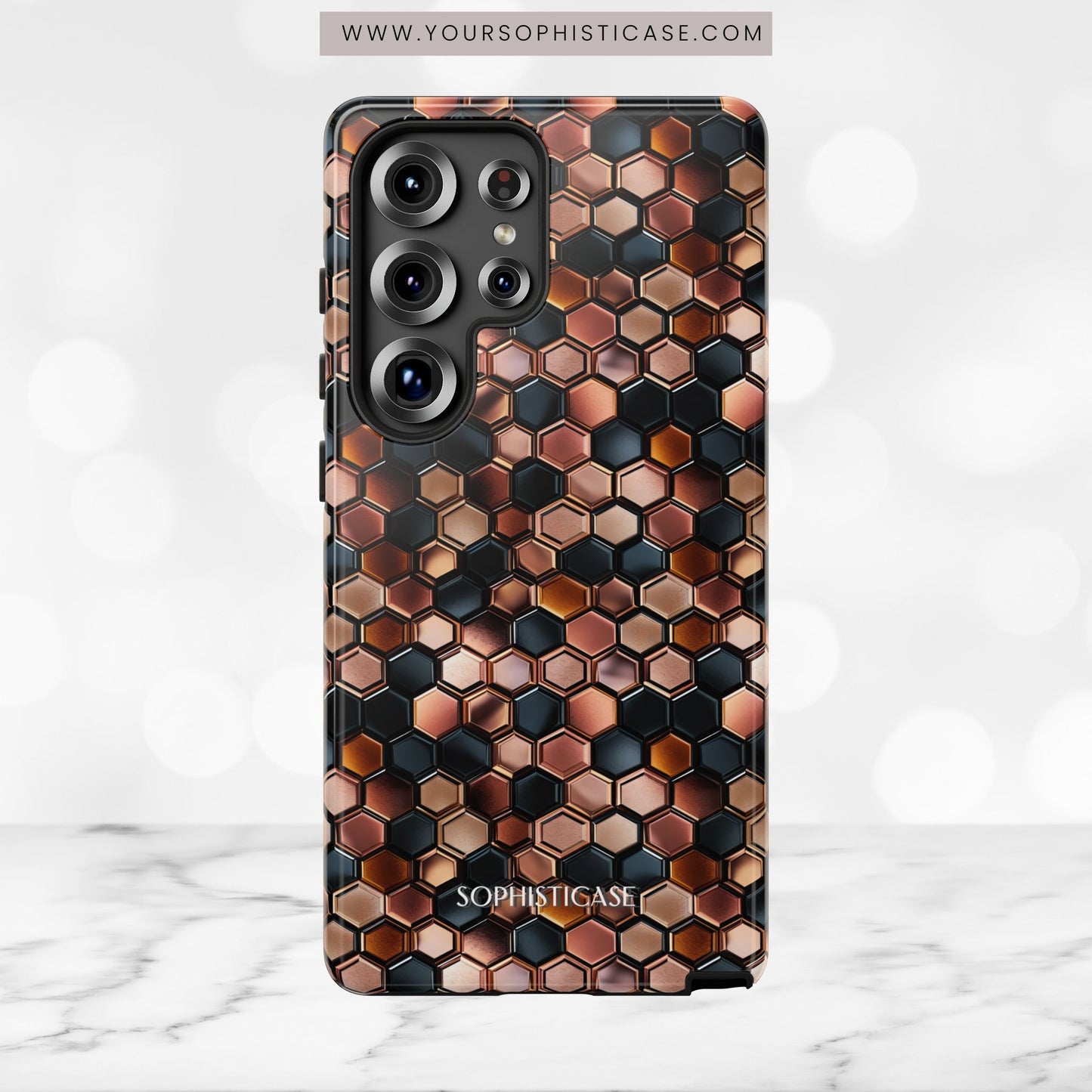 Rose' Runway in Honeycomb Mosaic - Tough Phone Case