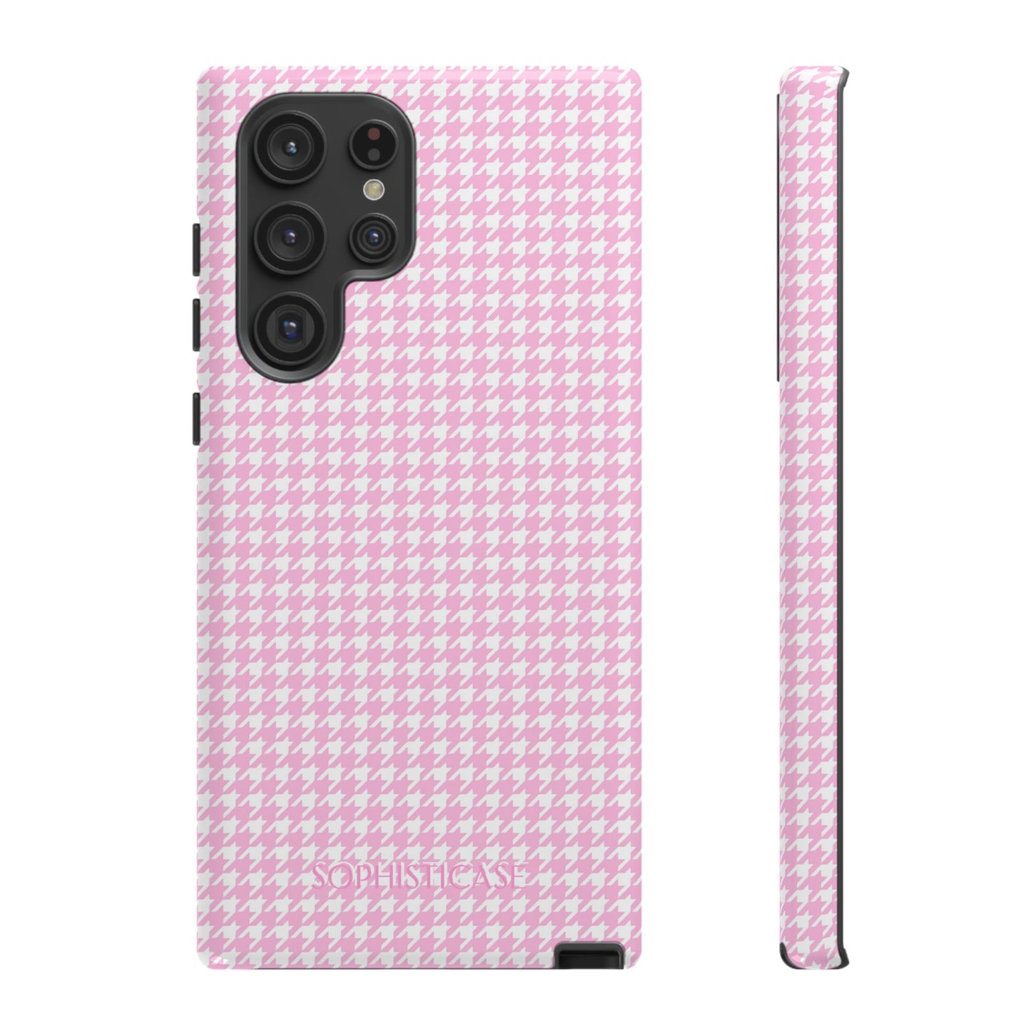 Houndstooth in Pink - Protective Phone Case for Samsung Galaxy