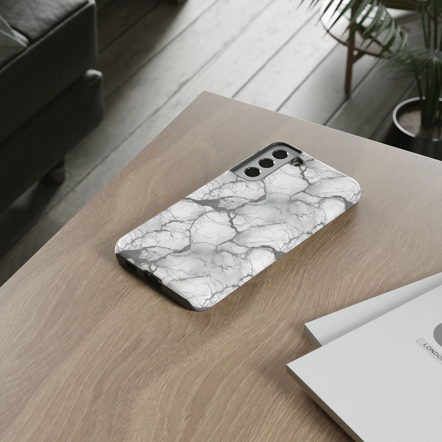 Marble Opulence in Charcoal Grey - Tough Phone Case