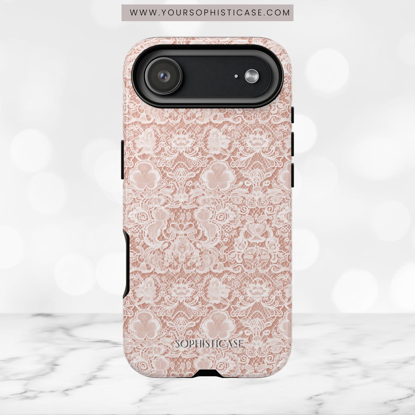Luxe Lace in Brown - iPhone Case
