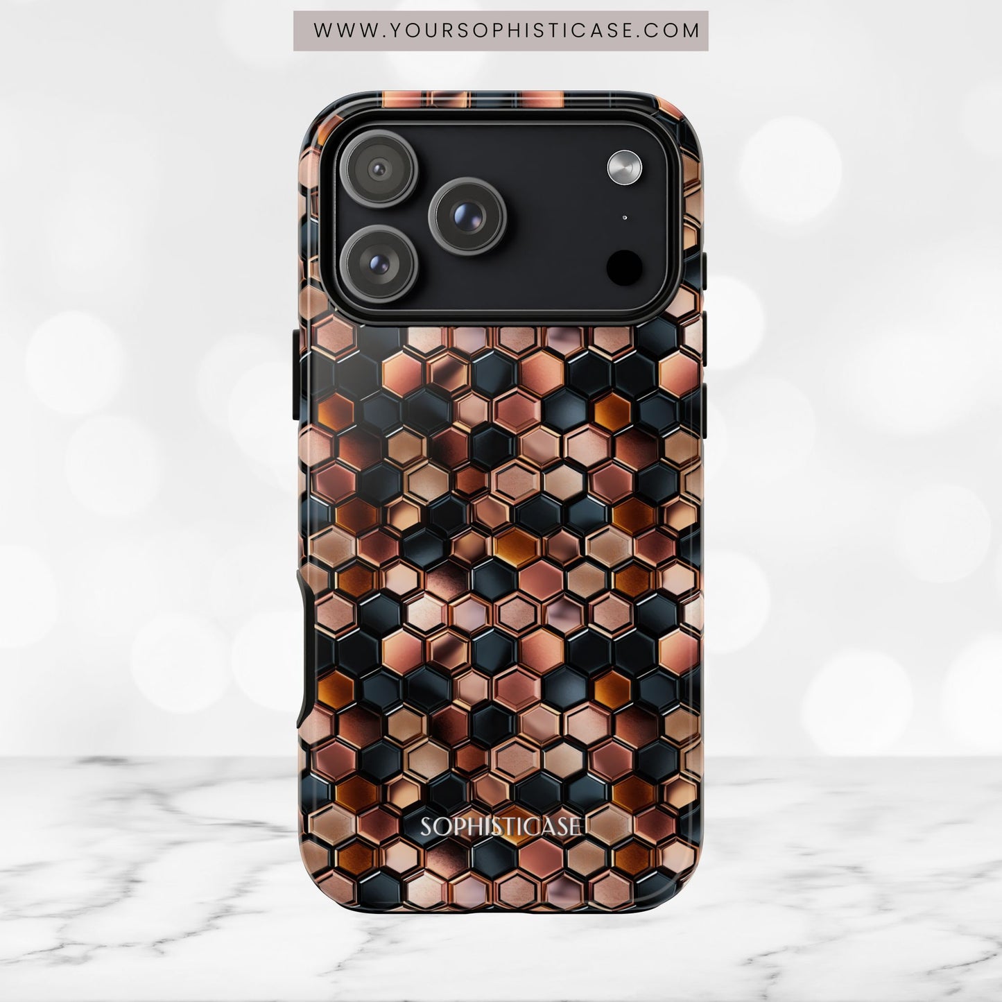 Rose' Runway in Honeycomb Mosaic - Tough Phone Case