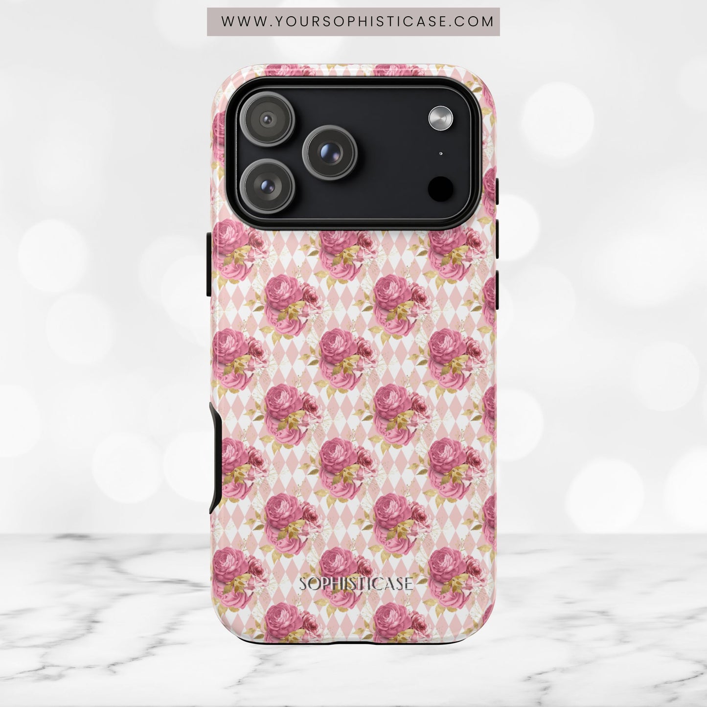 Rose Diamond Romance in Sienna - iPhone Case