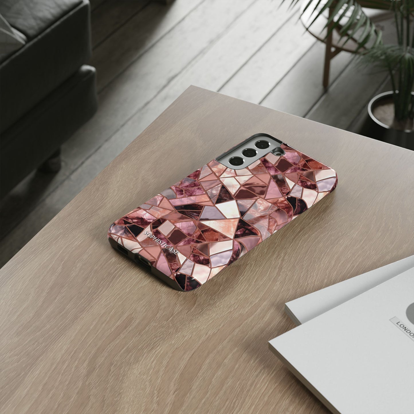 Rose' Runway in Merlot Mosaic - Tough Phone Case