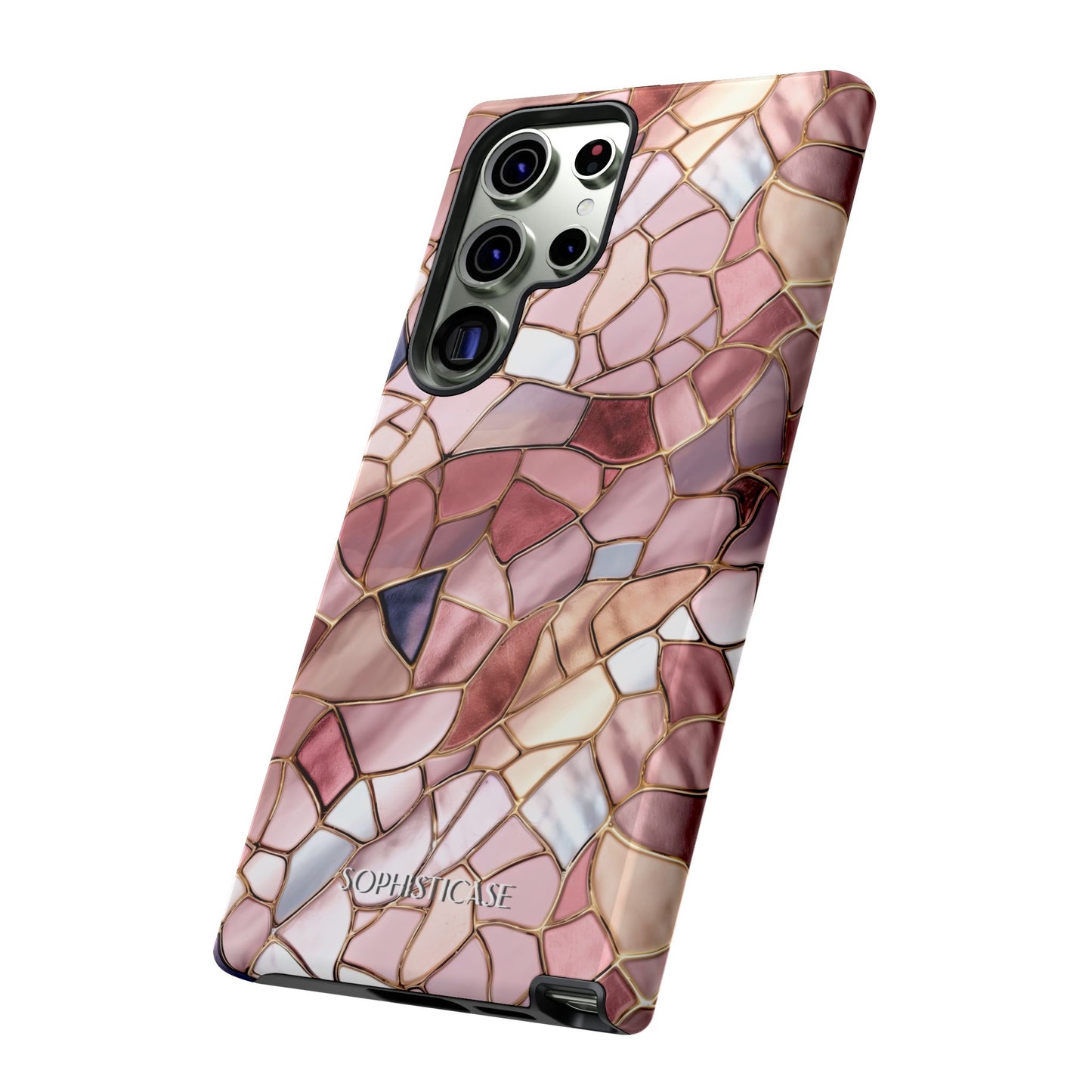 Rose' Runway in Pink Mosaic - Tough Phone Case