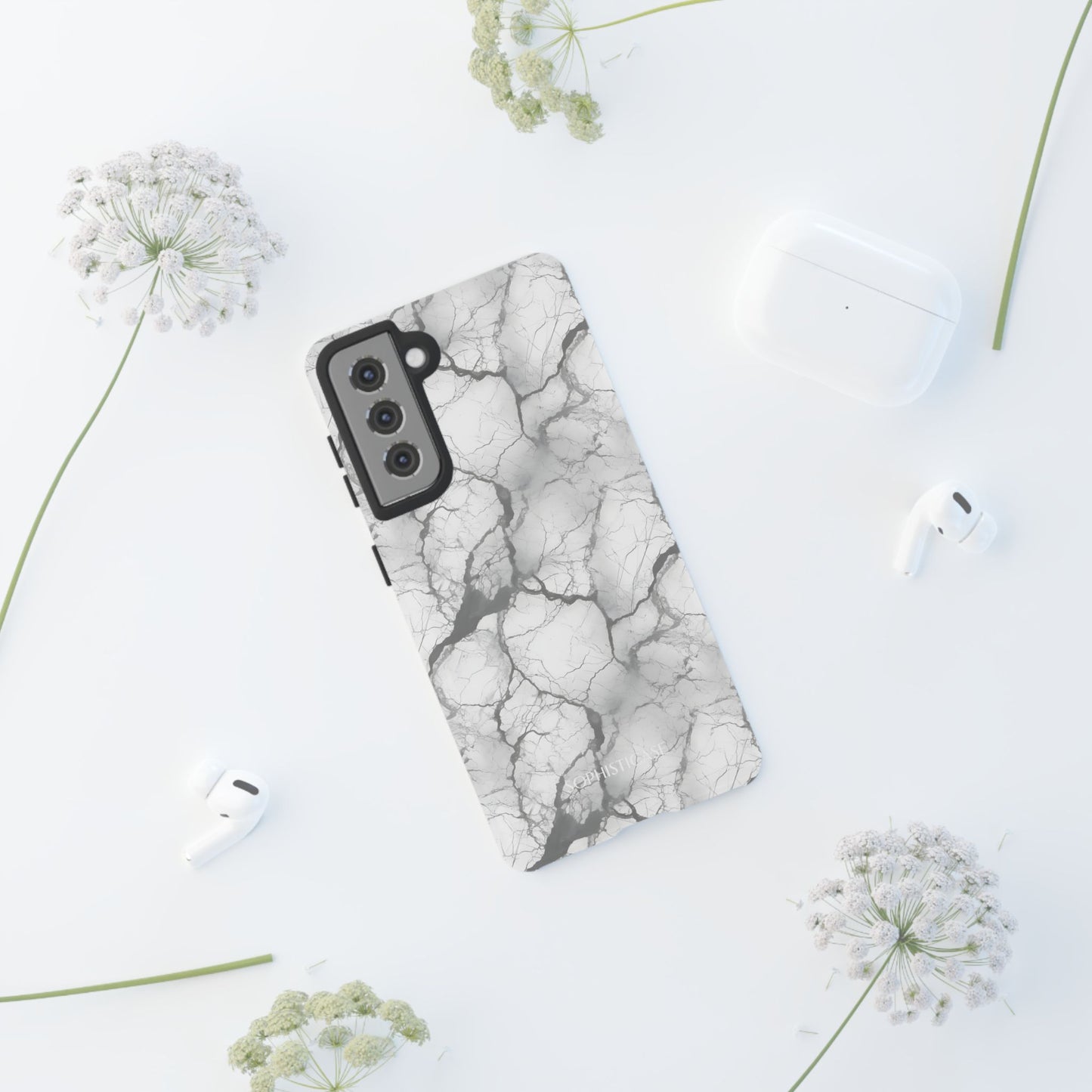 Marble Opulence in Charcoal Grey - Tough Phone Case
