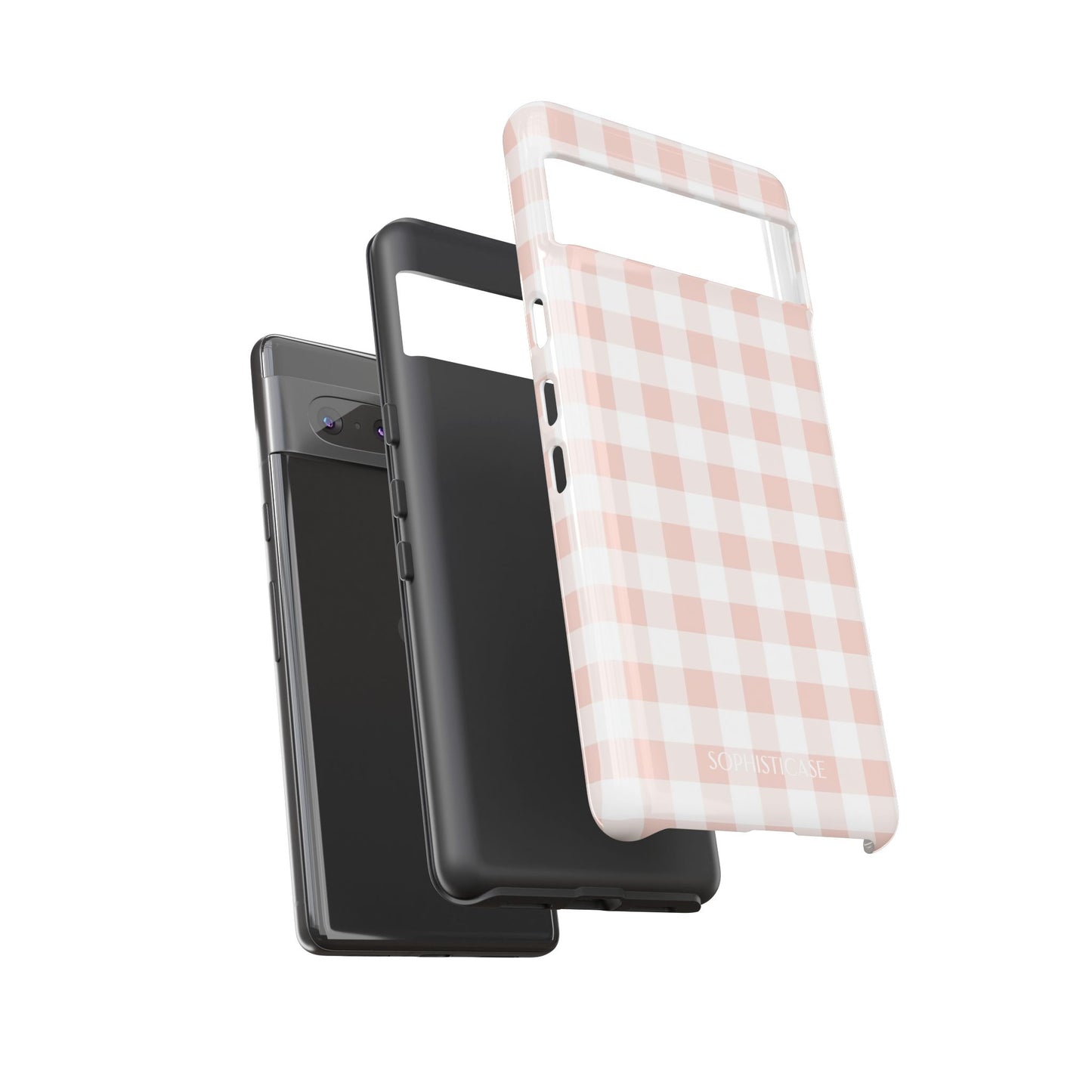 Gingham in Neutral Beige - Tough Phone Case