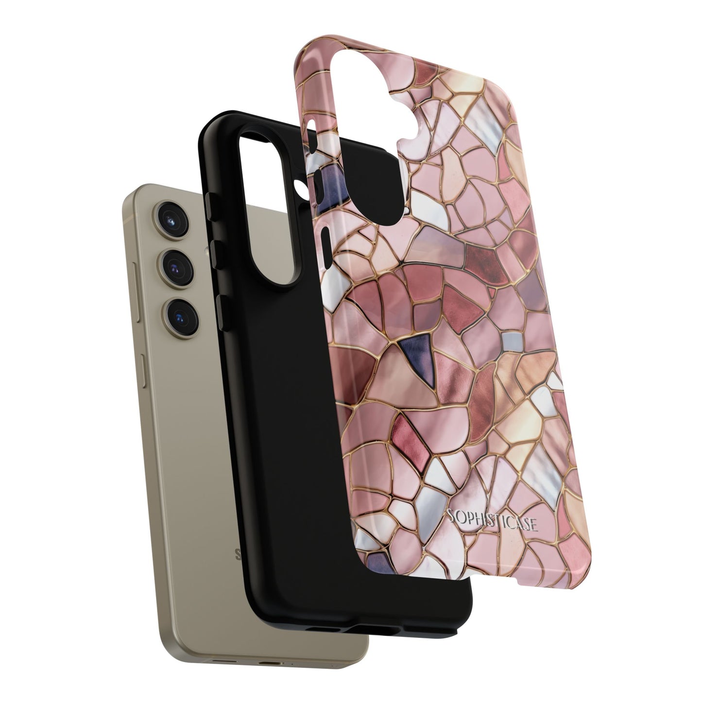 Rose' Runway in Pink Mosaic - Tough Phone Case