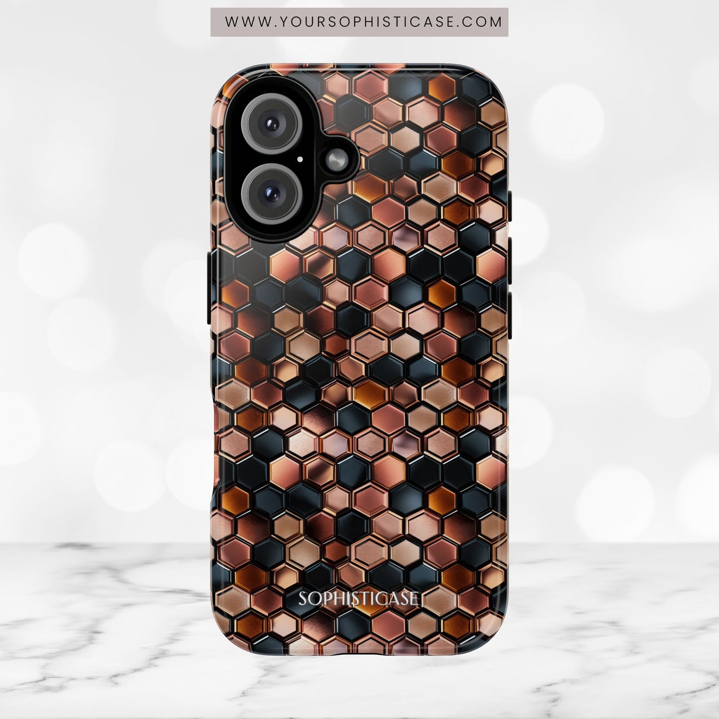 Rose' Runway in Honeycomb Mosaic - Tough Phone Case