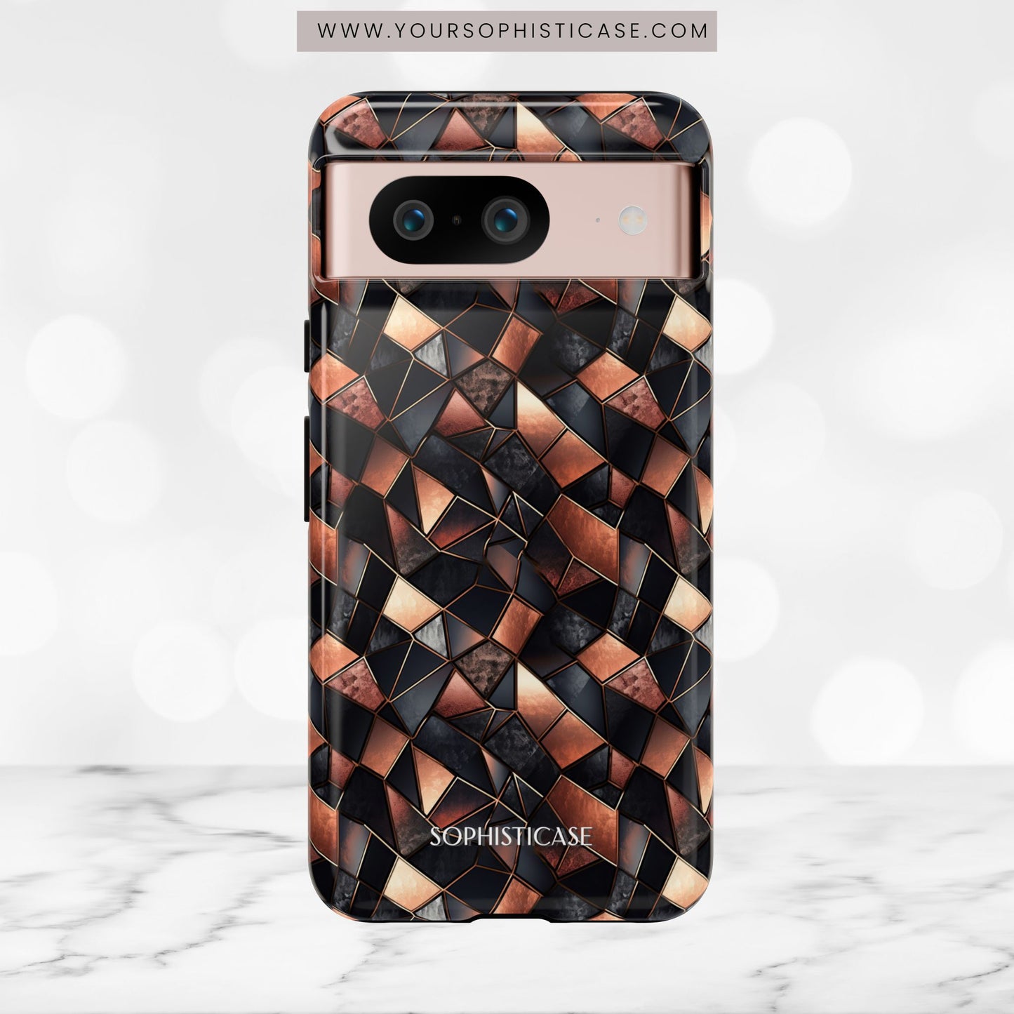 Rose' Runway in Noir Mosaic - Tough Phone Case