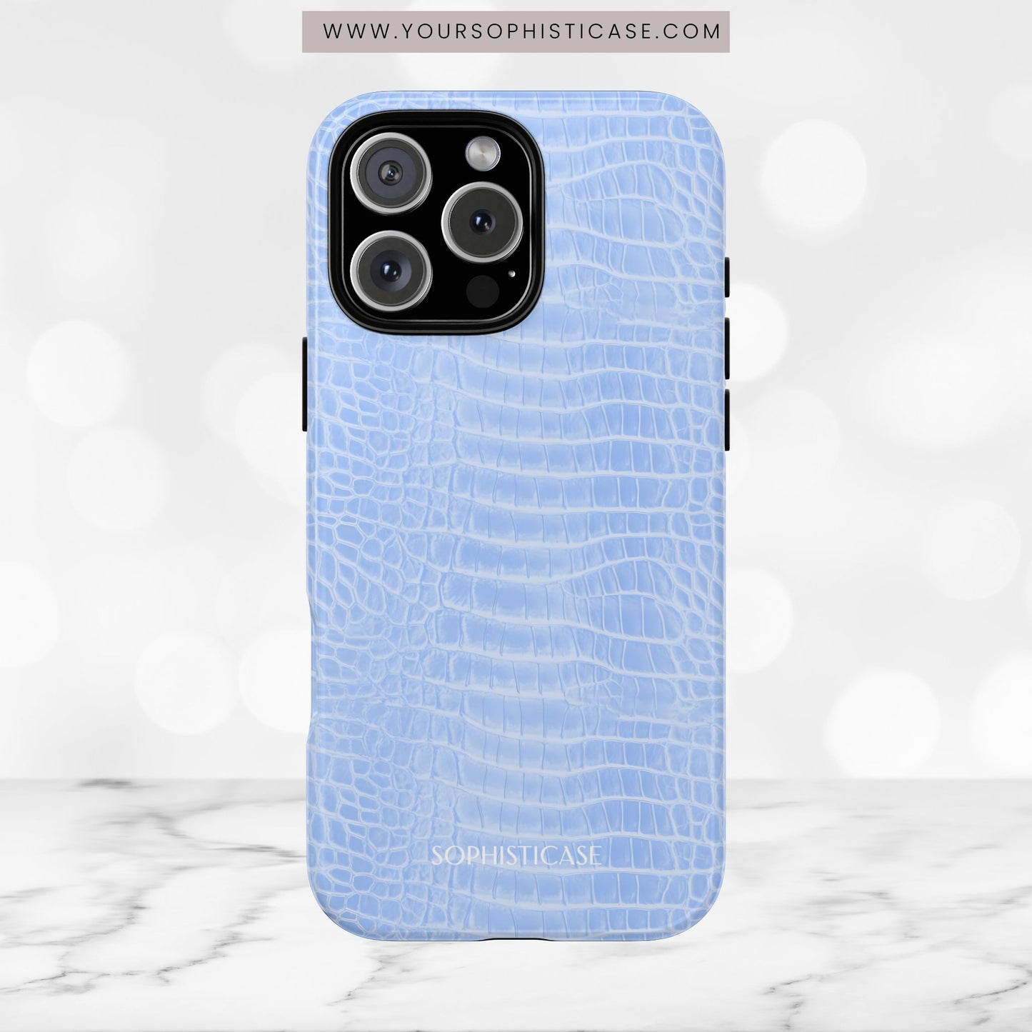 Luxe Leather in Blue - iPhone Case