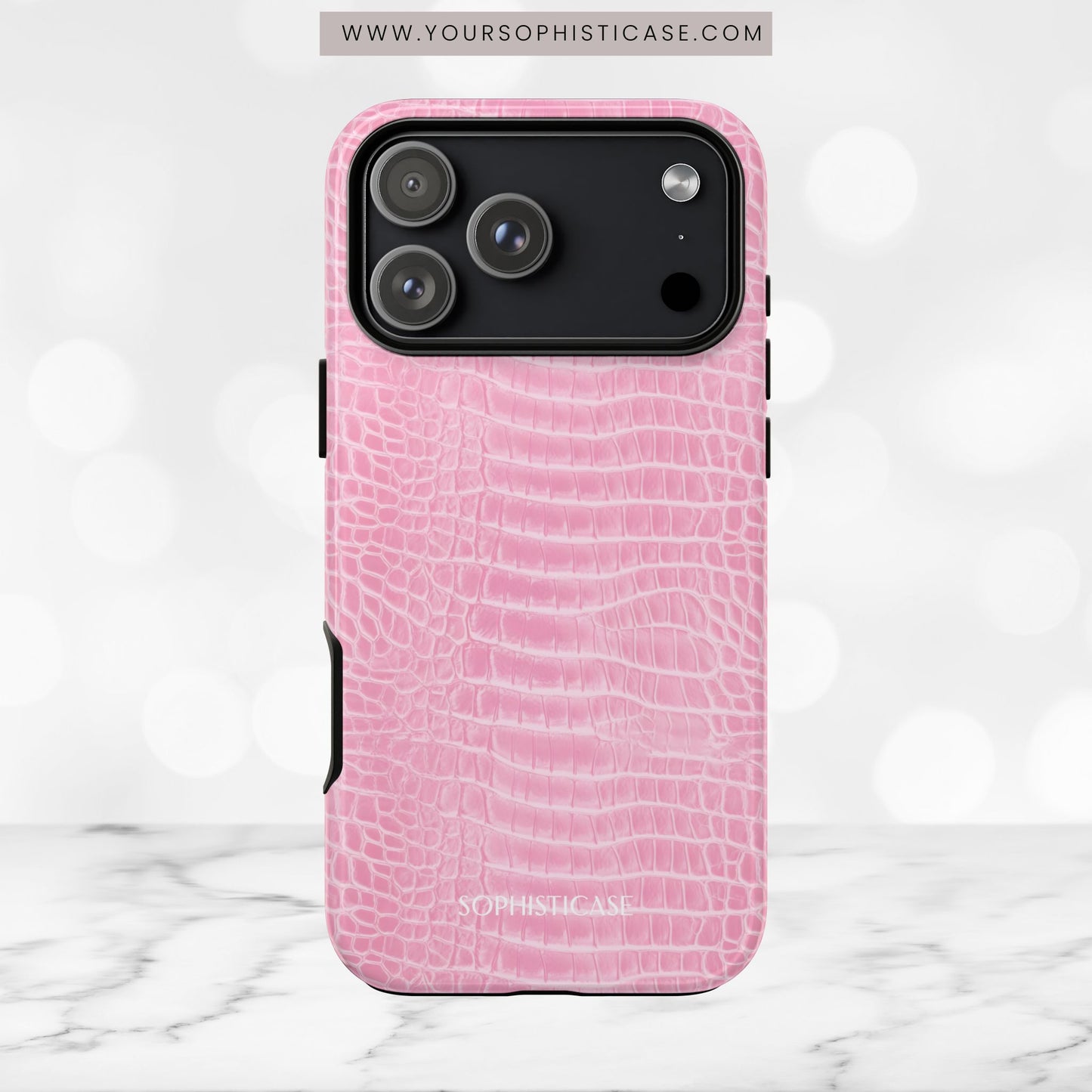 Luxe Leather in Pink - iPhone Case