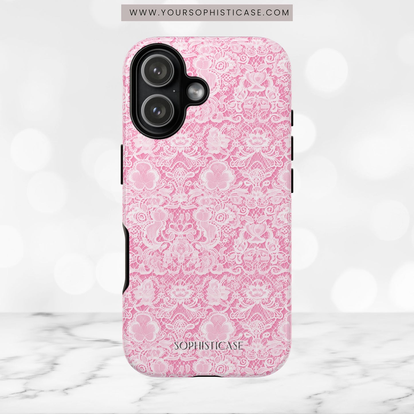 Luxe Lace in Pink - iPhone Case