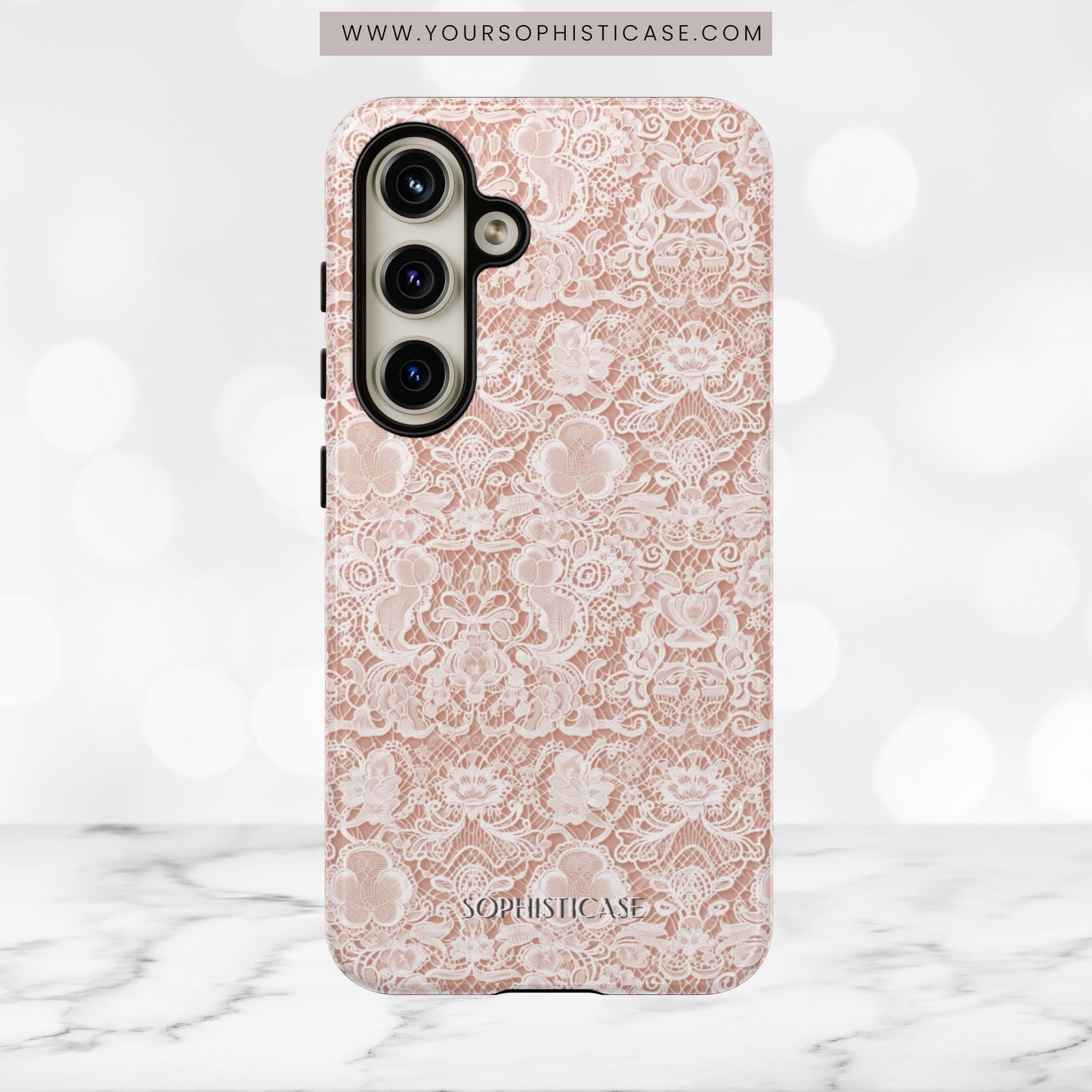 Luxe Lace in Brown - Tough Phone Case