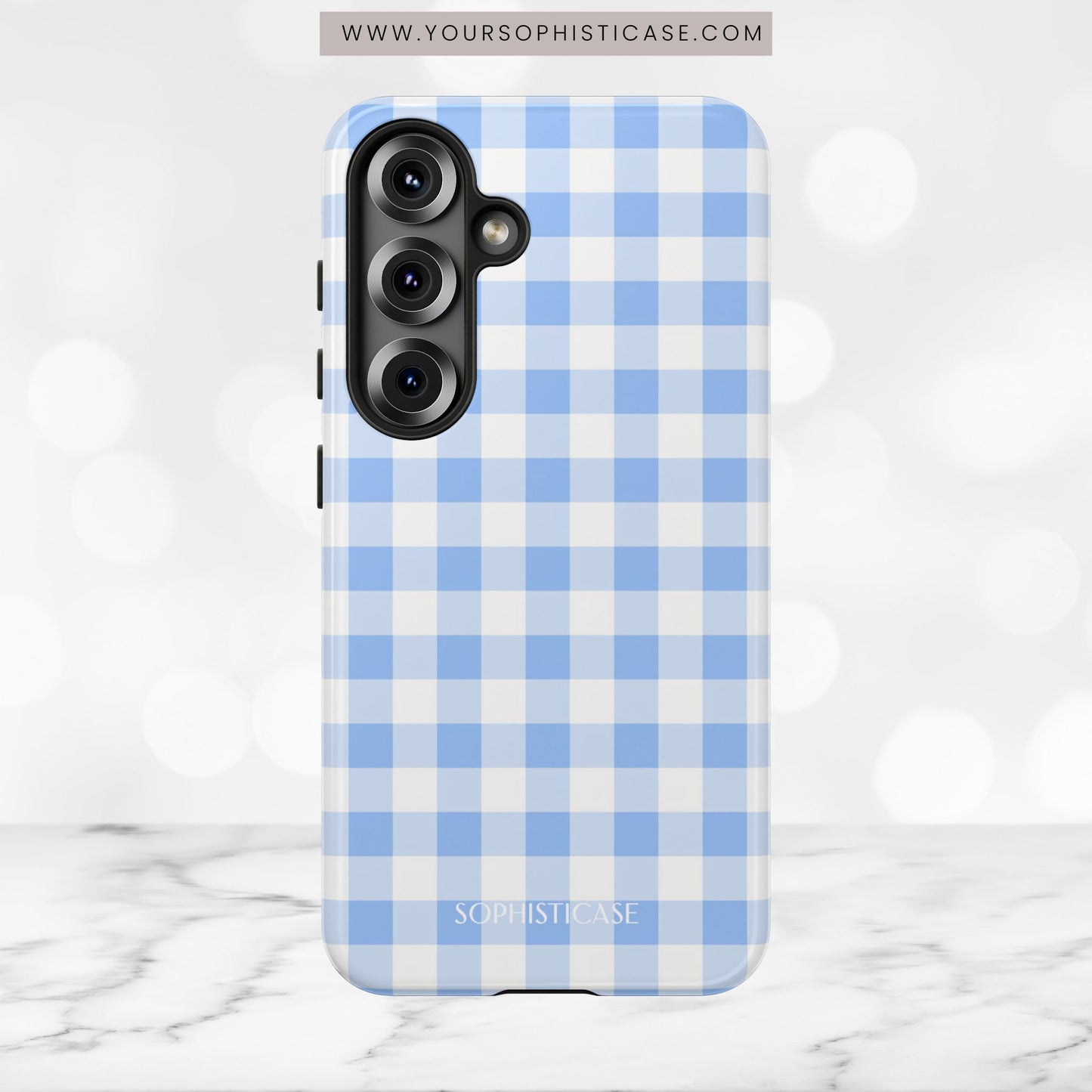 Gingham in Blue - Tough Phone Case