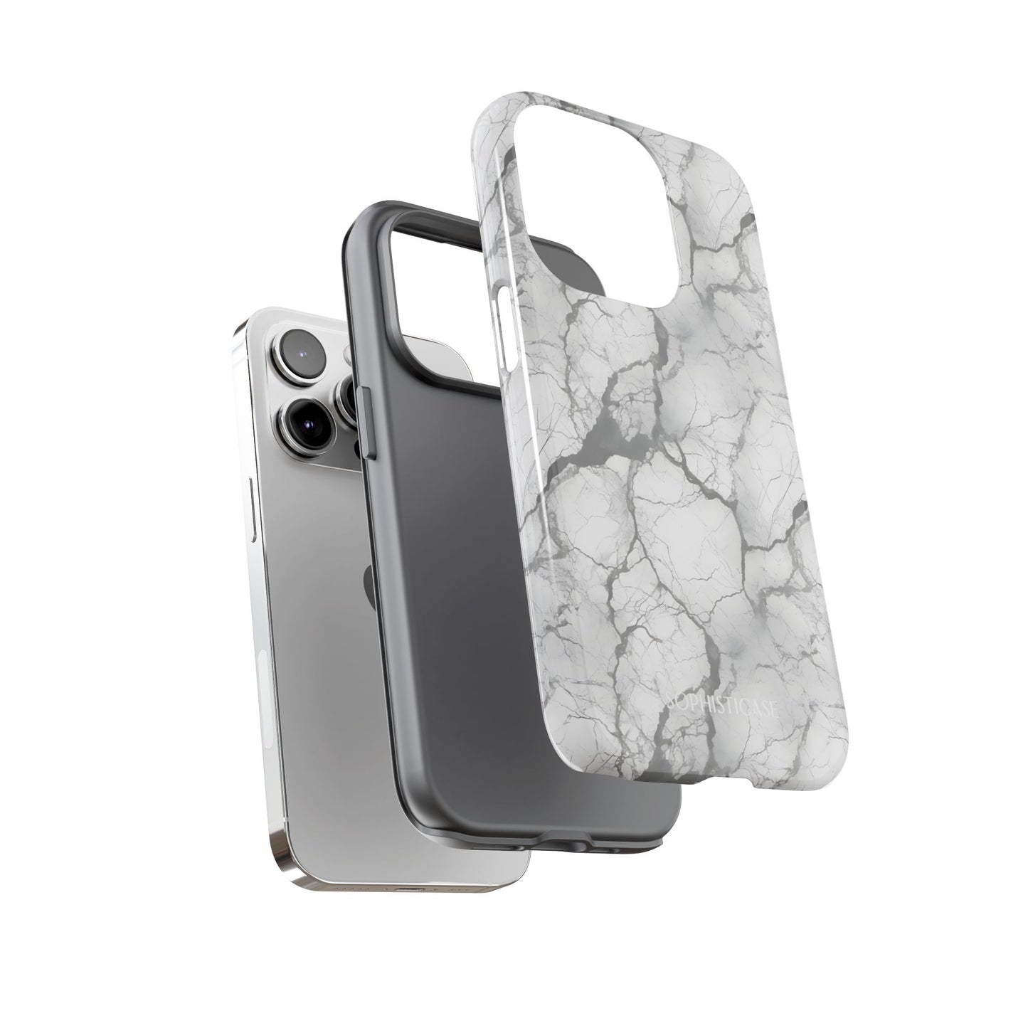 Marble Opulence in Charcoal Grey - iPhone Case