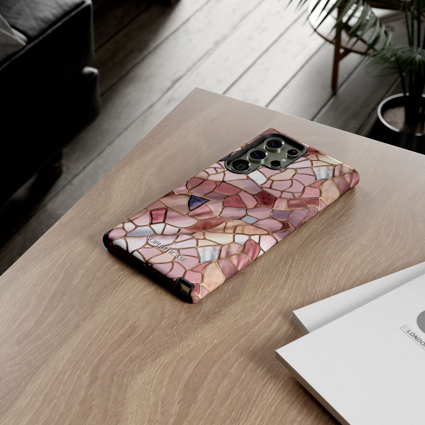 Rose' Runway in Pink Mosaic - Tough Phone Case