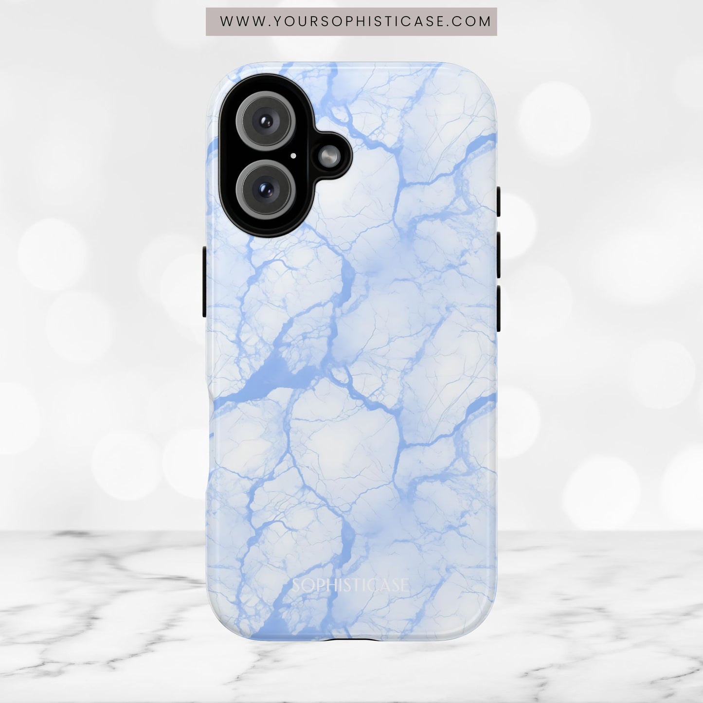 Marble Opulence in Blue - iPhone Case