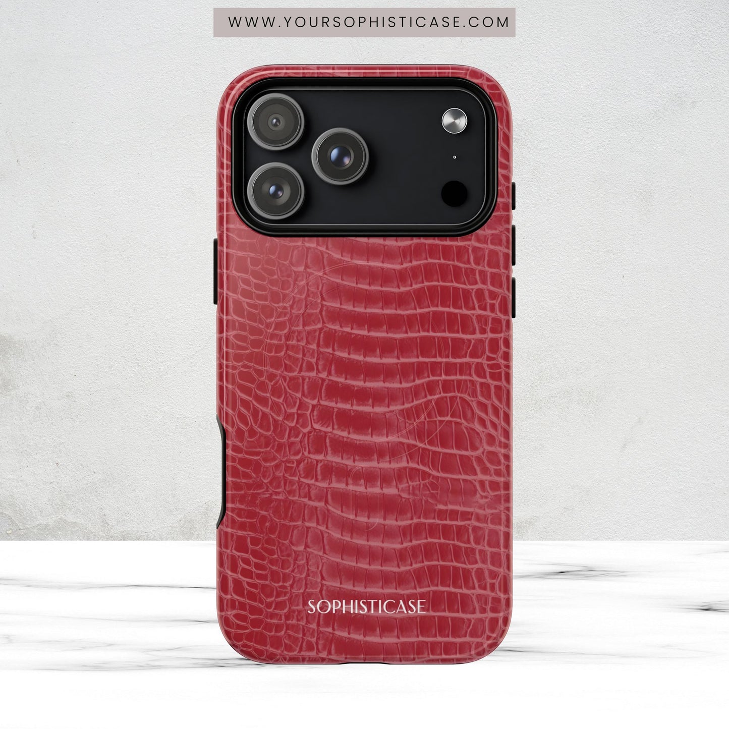 Luxe Leather in Cherry Red - Magsafe Case
