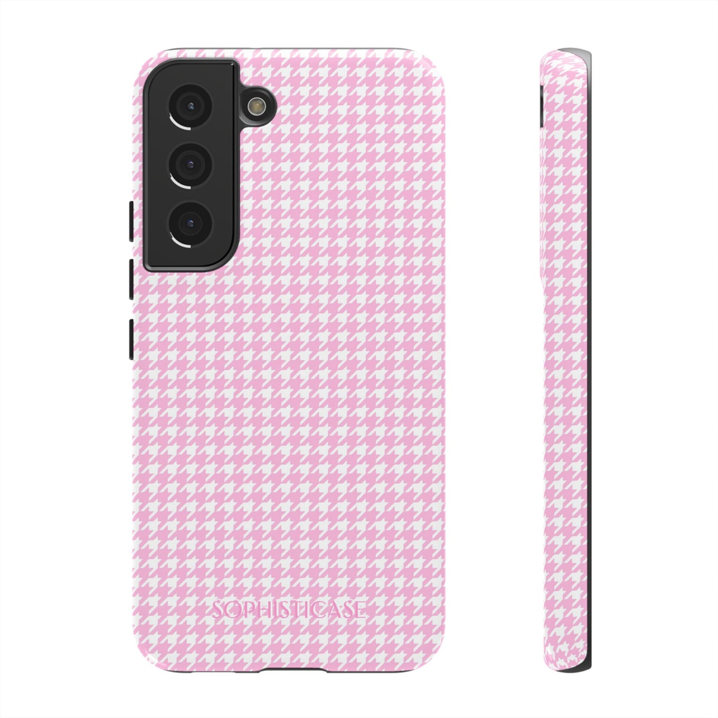 Houndstooth in Pink - Protective Phone Case for Samsung Galaxy