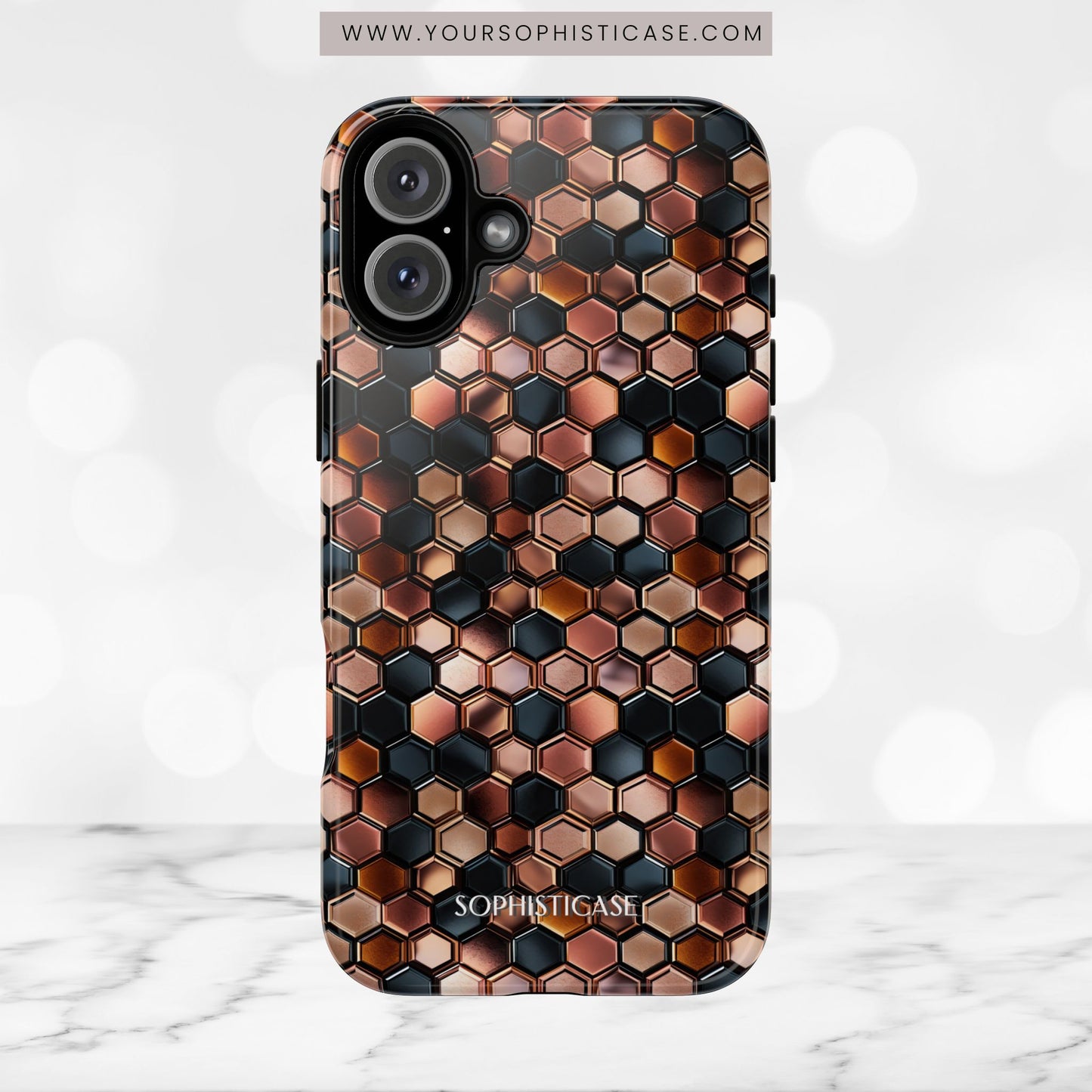 Rose' Runway in Honeycomb Mosaic - Tough Phone Case