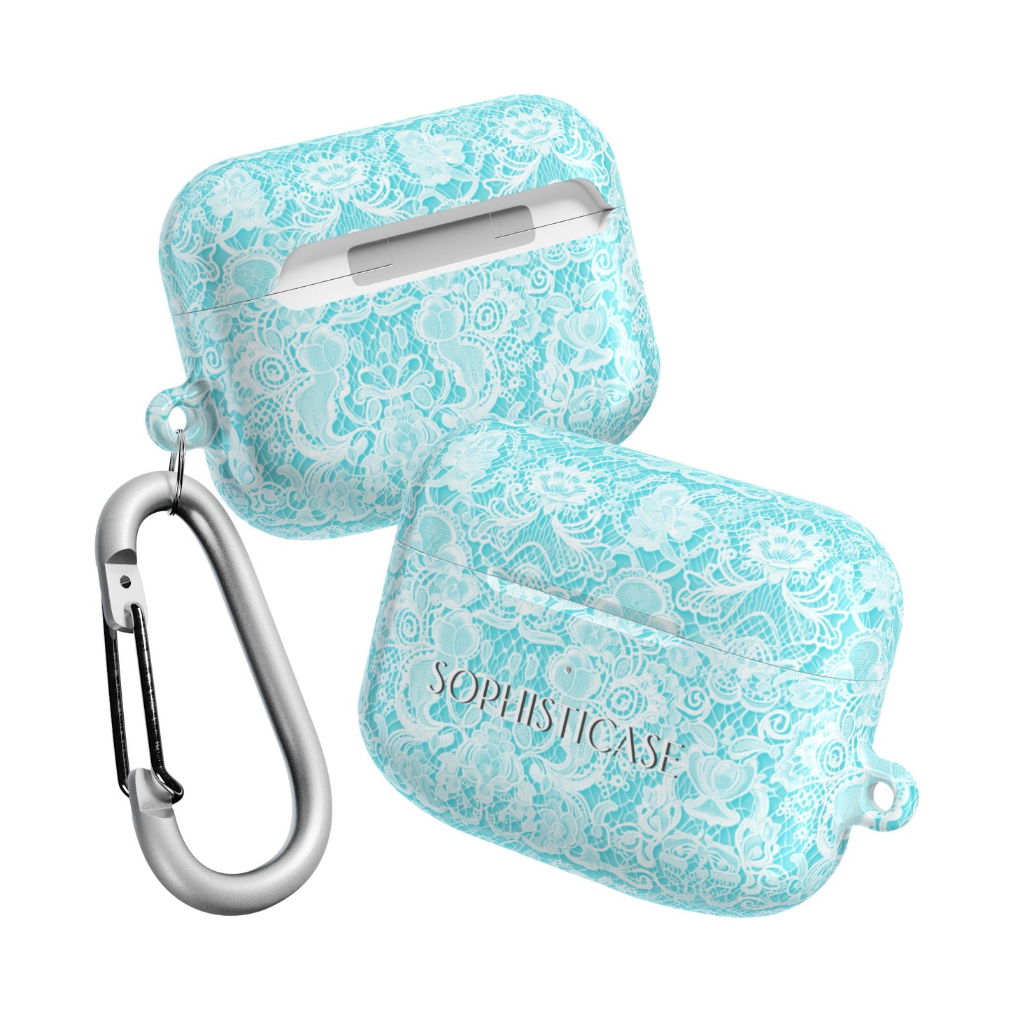 AirPod Cases - Luxe Lace in Aqua