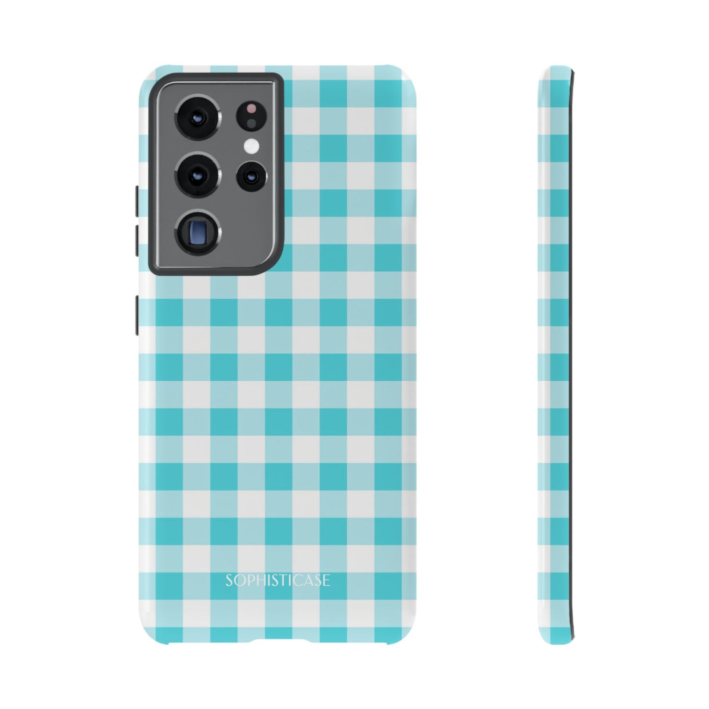 Gingham in Aqua - Samsung Galaxy Case