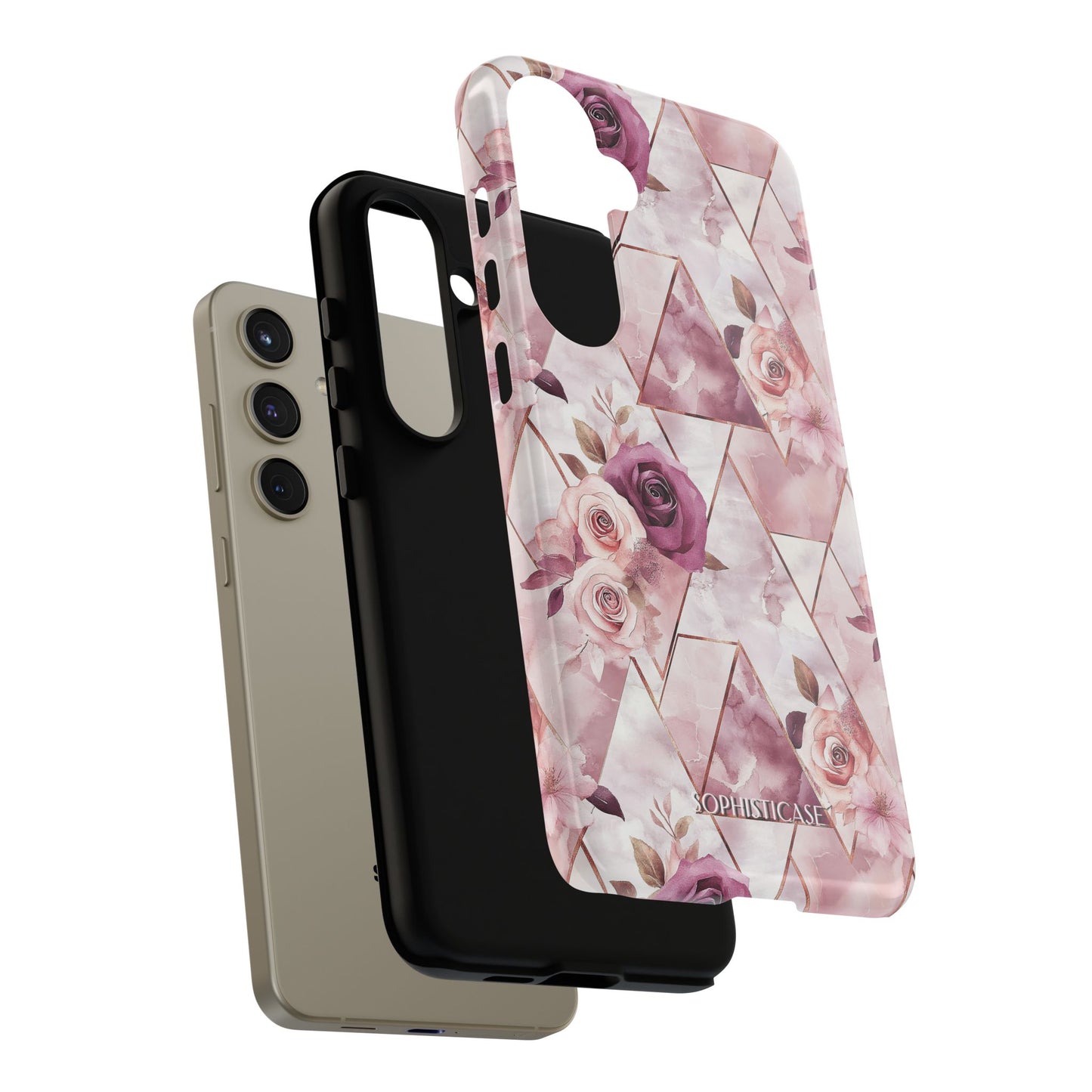 Royal Floral in Plum Chevron - Tough Phone Case