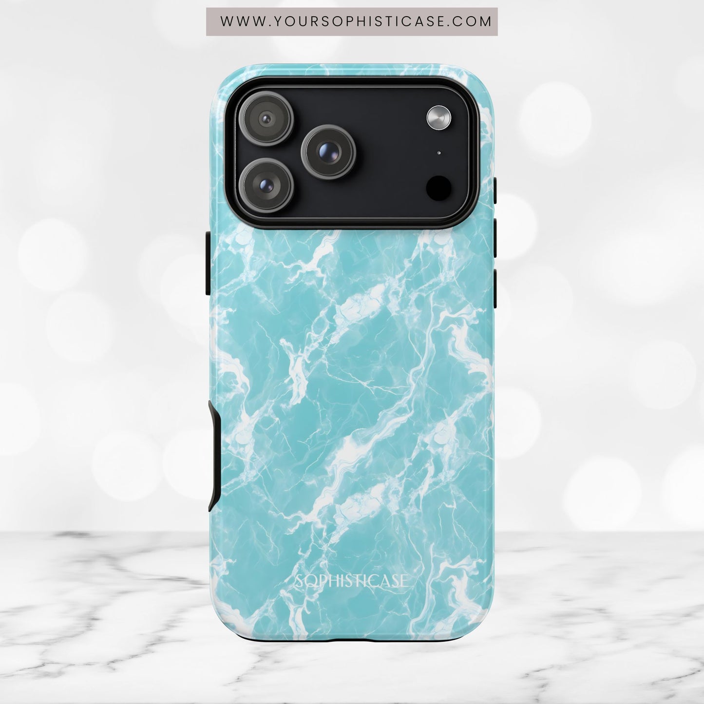 Marble Crush in Aqua - Tough Phone Case