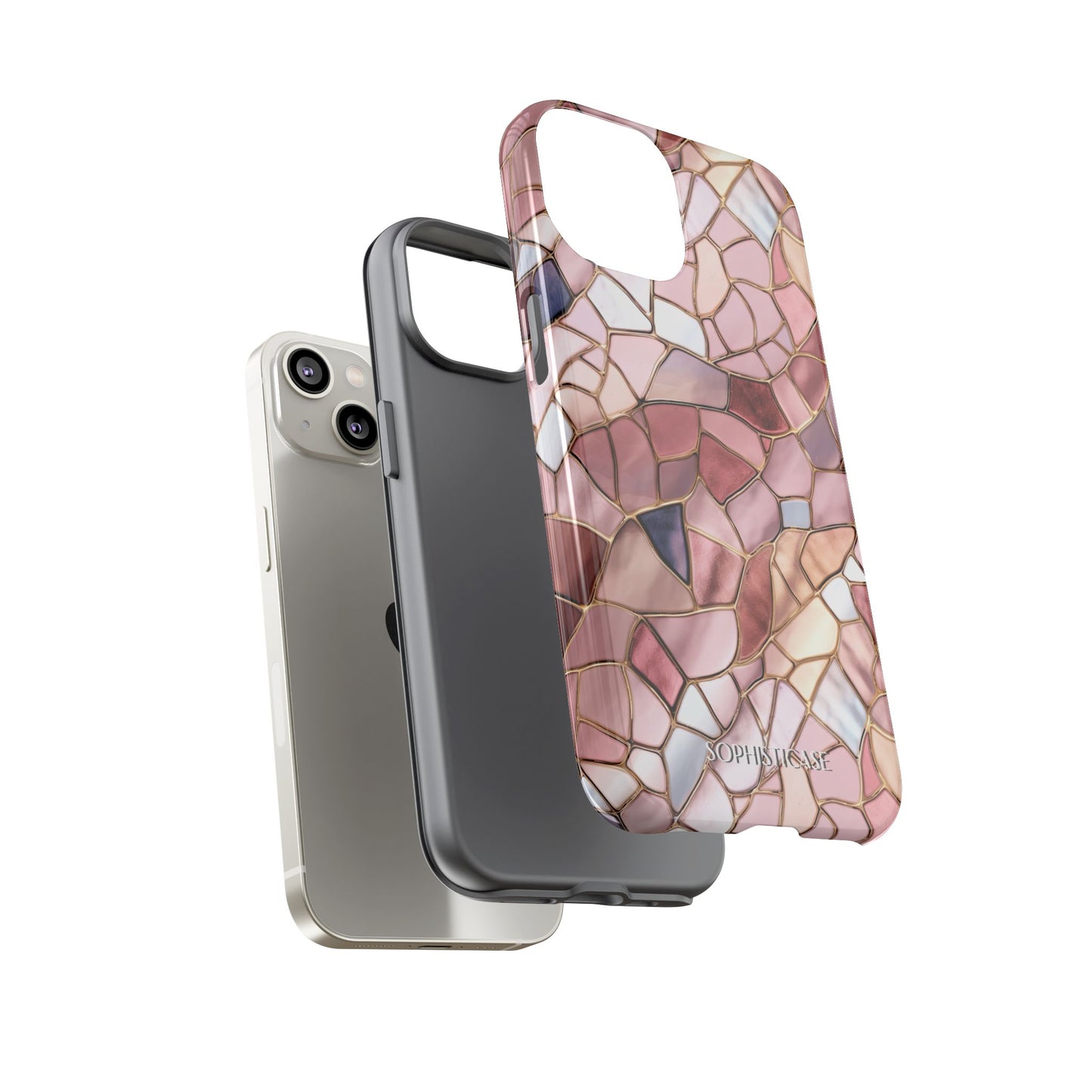 Rose' Runway in Pink Mosaic - Tough Phone Case