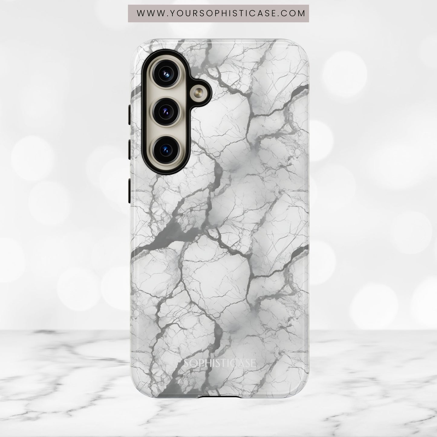 Marble Opulence in Charcoal Grey - Tough Phone Case