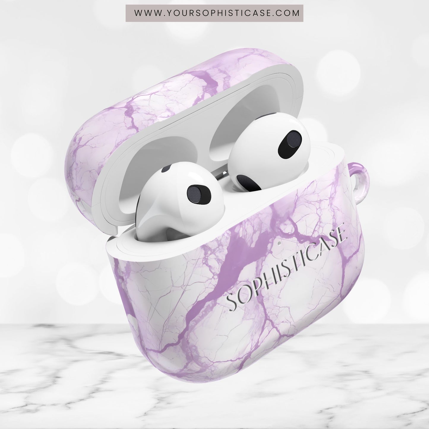 AirPod Cases - Marble Opulence in Purple