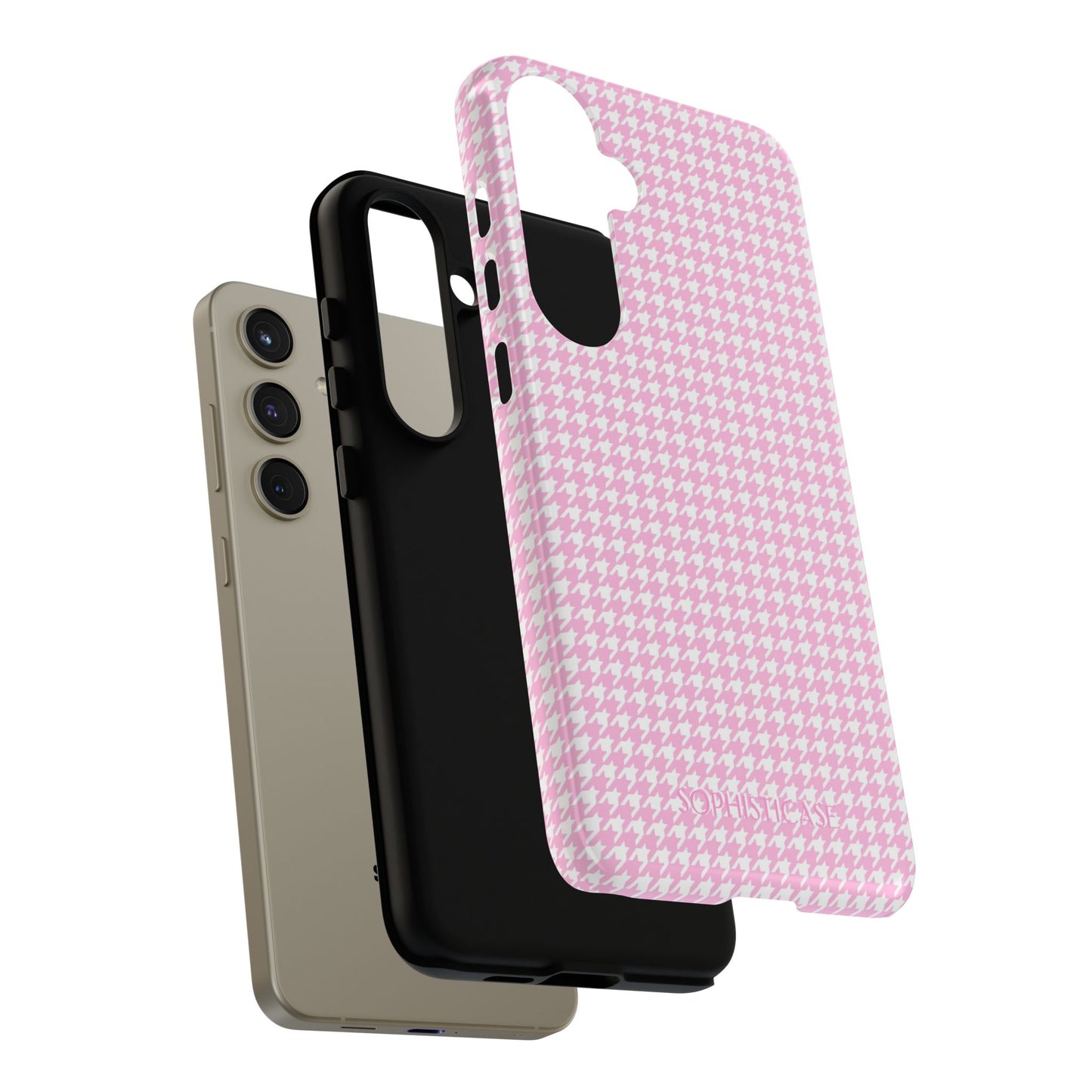 Houndstooth in Pink - Protective Phone Case for Samsung Galaxy
